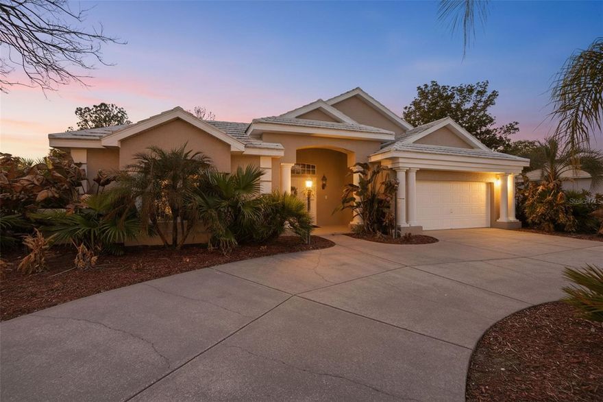 One or more photo(s) has been virtually staged. Beautifully maintained 3-bedroom, 3-bath home with 2,365 sqft on a generous 0.5-acre lot in a gated golf course community. Built in 1998, this thoughtfully designed floor plan offers spacious living areas and abundant storage, with walk-in closets in every bedroom.

A standout feature is the detached bedroom and full bath, privately situated off the interior courtyard—ideal for guests, a home office, or multigenerational living. The primary suite includes a soaking tub and well-appointed bath for a relaxing retreat.

Enjoy outdoor living with a private pool and ample yard space. Solar panels provide energy efficiency, and the 2-car garage adds convenience. A rare opportunity to enjoy space, flexibility, and privacy in a sought-after golf course neighborhood.