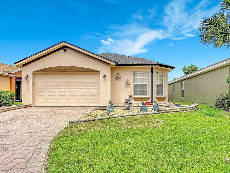 This remarkable home is well taken care of and has had many recent updates from a new roof, kitchen, HVAC, screened porch, and resealing of the driveway.  Known as the Caberet model, the home boasts two bedrooms and two baths with an eat in kitchen and living room/diving room open floor plan.  The best is sitting in the enclosed screen back porch overlooking the pond/lake area.  Enjoy the view or a nice breeze.  It's a wonderful home and community.  Here is a little more about this well manicured and secure community:

Solivita is a 4,300-acre thoughtfully designed master-planned active  55+ community located in Kissimmee, Florida.

The community boasts over 150,000 square feet of amenities integrated into the natural landscape of greenspaces, lakes, and waterways. 

The master-planned community is home to eight distinct amenity complexes and neighborhood centers.

The Palms Amenity Complex is a 19,000-square-foot building located on more than four acres. This fitness center is equipped with state-of-the-art gym technology, as well as a full-time professionally trained fitness team and staff. The 3,200-square-foot aerobics studio hosts weekly fitness classes. This facility also houses a resident business center, a multipurpose room with flexible sections, and a catering kitchen.

Outdoor amenities include a combination splash and lap heated pool, two heated whirlpool spas, an expansive sun deck, and a fireplace piazza. Outdoor sports complexes expand to include two lighted bocce ball courts, four lighted pickleball courts, and two lighted Har-Tru tennis courts.

The most spacious of the community's amenity centers is the Riviera Spa & Fitness Center. This 32,000-square-foot facility features an indoor walking track above an indoor heated lap and exercise pool. 

The state-of-the-art exercise room includes a modern cardiovascular suite, strength equipment, and free weights. The dance studio offers a variety of classes each week in aerobics, yoga, Zumba, stretch, and more. Homeowners can also take advantage of an exclusive FIT Program. This free fitness initiative is designed for 55+ residents who are looking to become more active or perhaps take their training to the next level. Year-round certified trainers and staff are on-hand to help homeowners reach their goals. 

The outdoor amenities at the Riviera Spa & Fitness Center include a heated pool and two heated whirlpools located on the spacious pool deck overlooking the surrounding waterways.

The Starlite Ballroom is a perfect location for community members to host parties and events. This entertainment facility can be used for small or large parties, events, or meetings. It can also be subdivided into smaller rooms for meetings, games, or private events.

The Waterfront Galleries is a two-story studio that houses arts, crafts, and games. The facility features beautiful scenic views of the lake so residents can feel inspired by nature while creating their own artwork. This art center includes studios for ceramics, sculpture and painting, a billiards and darts gallery, three computer labs, and a well-appointed library.

Residents can also take advantage of Freedom Park, which is a large outdoor recreational sports complex with a softball diamond, horseshoe pits, bocce ball courts, pickleball courts, and outdoor pavilions for private and community events. Solivita is known for having an open pet policy so residents can easily enjoy the community’s dog park.