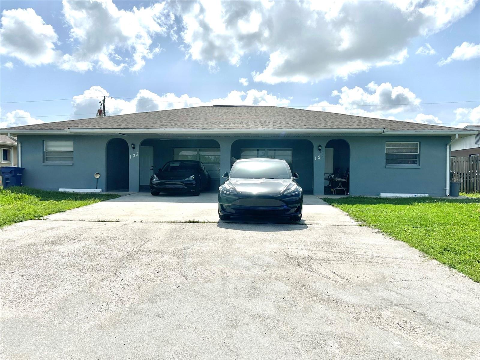 Beautifully Renovated Large Duplex with Income Potential – 121 & 123 Granada Blvd, North Port, FL 34287 6 beds | 2 baths | 2,304 sq ft | 7,534 sq ft lot | Zoned RMF-1 | No HOA| Not in Flood Zone
This is a rare opportunity to own a spacious and income-generating duplex in one of North Port’s most desirable neighborhoods—Warm Mineral Springs. With 2,304 square feet of living space on a 7,534 square foot lot, this solid block duplex combines long-term investment value with comfortable living. The property features two large 3-bedroom, 1-bath units (plus 1 unit has 1 shower and the other half bath), each with a private entrance, central air, and separate electric meters. One side has been fully and beautifully renovated, offering a move-in-ready residence ideal for a homeowner, seasonal occupant, or short-term rental. Renovations include a modern kitchen, fully updated bathroom and a separate shower, luxury vinyl plank flooring, fresh interior paint in Benjamin Moore’s Chantilly Lace, updated plumbing and electrical systems, new GFCI outlets throughout, and a new pressure tank. The front and back doors on the renovated unit are impact-rated for added security and value. The other unit is currently occupied by a long-term tenant of nearly nine years, providing immediate and stable rental income. Tenant-occupied unit is in good condition; seller is happy to provide interior photos upon request. Tenants pay their own electricity, and with well and septic systems, overall utility costs are low.
Both the roof and HVAC systems were replaced in 2018, offering peace of mind for years to come.
Additional features include: • Solid concrete block construction • Private driveway parking for each unit • Ceiling fans throughout • Inside laundry • Park and greenbelt views • Zoned RMF-1 with flexibility for future use • No HOA or deed restrictions—pets are welcome • One-story layout with slab foundation • Located outside flood zones
This property is ideally situated near schools, parks, shopping, beaches, and the famous Warm Mineral Springs, making it an excellent choice for homeowners and investors alike.
Property details: Year built: 1978 Total square footage: 2,304 Lot size: 7,534 sq ft (75 x 100) Cooling/heating: Central air and heat Water/sewer: Well and septic Parking: Driveway, open Schools: Garden Elementary, SKY Academy Englewood, Venice Senior High Zoning: RMF-1
Don’t miss out on this exceptional opportunity to own a move-in-ready duplex with immediate rental income in a growing and high-demand location.