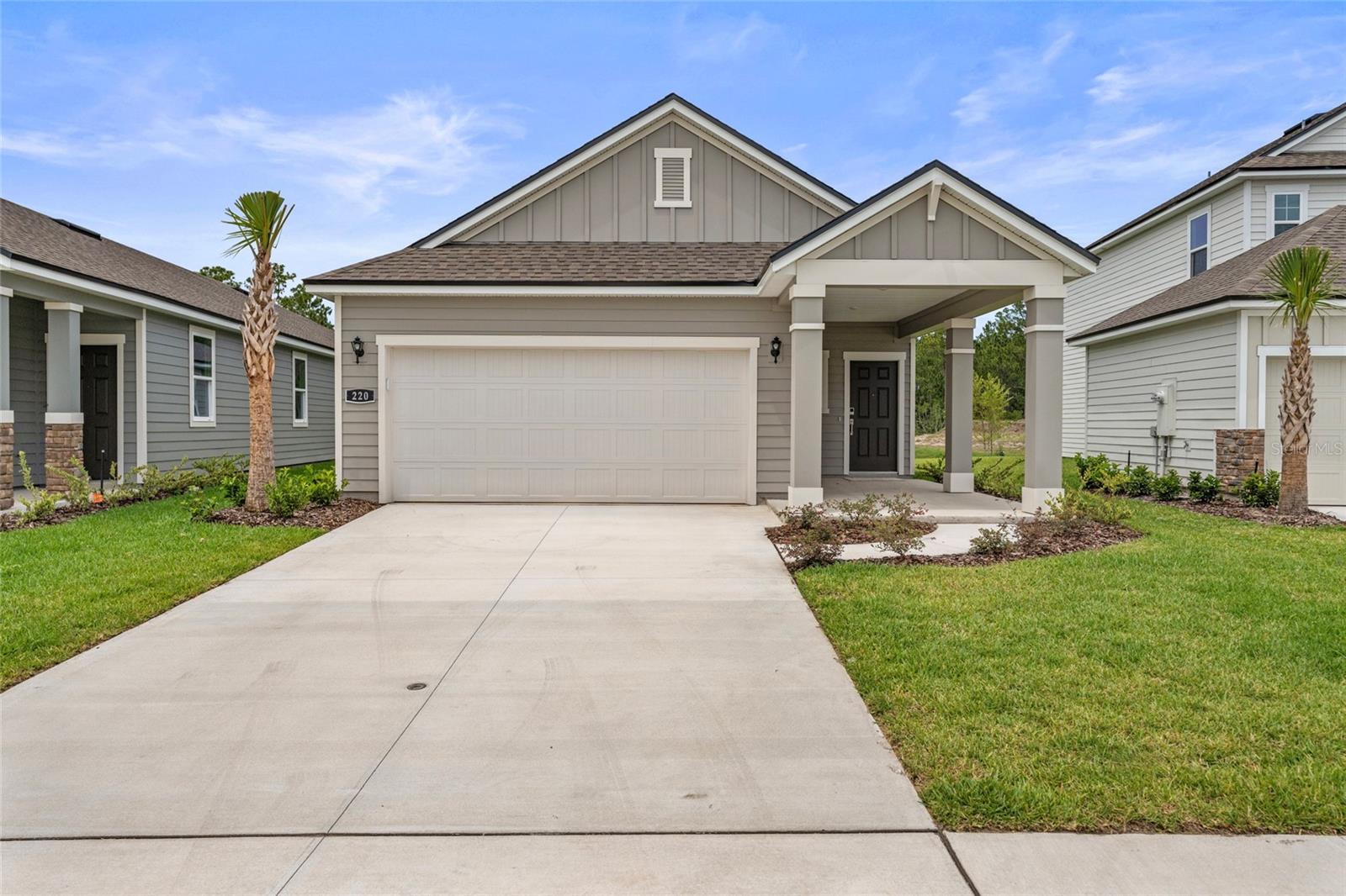 Enjoy well-designed, modern living with the Miramar plan. A porch entry and foyer lead to an impressive open kitchen with a center-island and a walk-in pantry, steps away from a dining area and an airy great room. You’ll find the owner’s suite adjacent, offering a walk-in closet and a private bath with dual vanities and a benched shower. Two additional bedrooms, a bath, and a laundry complete the plan.