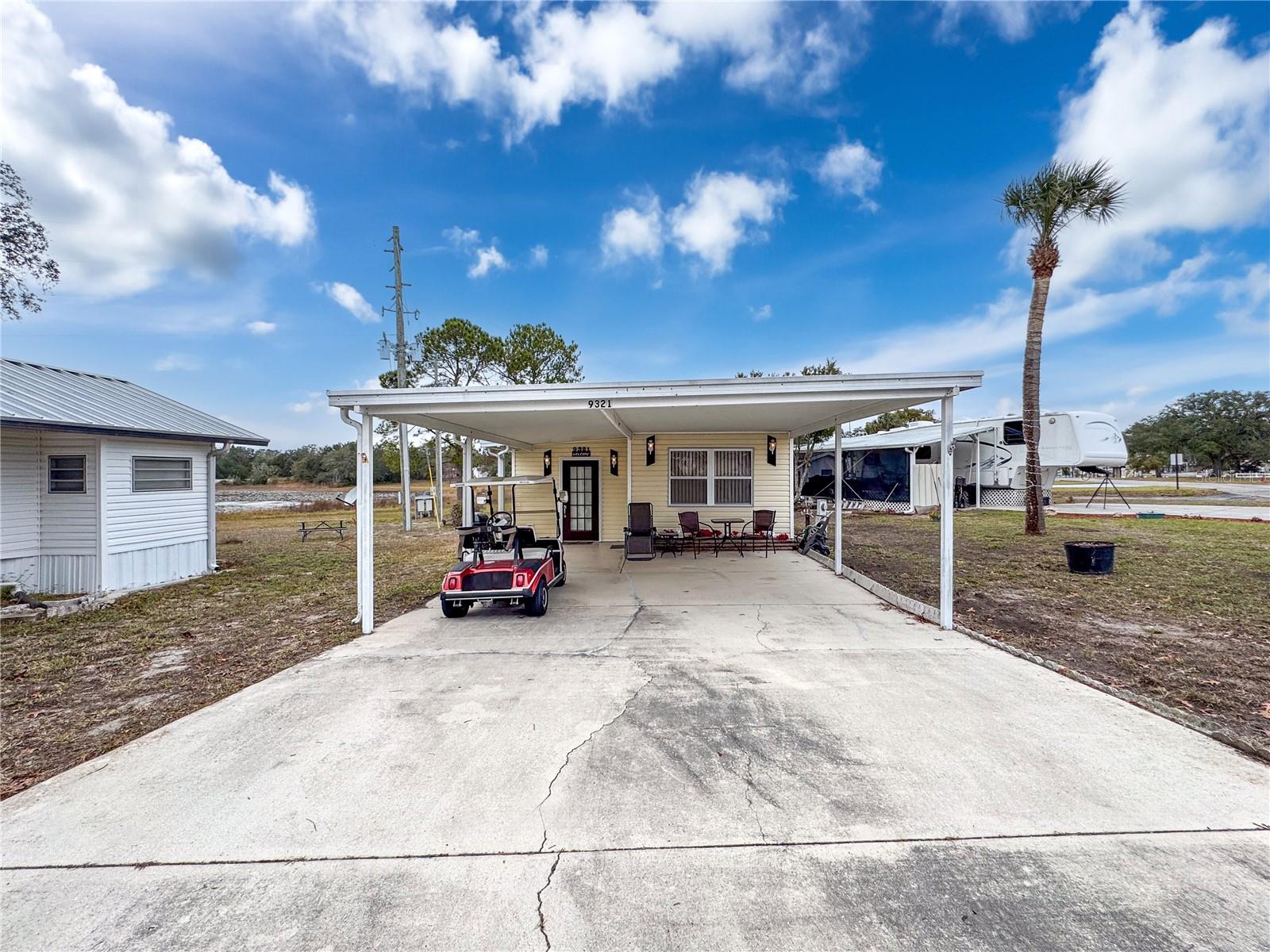 SNOWBIRDS OR HOMEOWNERS WELCOME- YOU OWN the land. 2 Bedroom Park Model in Camp A Wyle RV Resort, completely furnished including a Golf Cart. 10x34 Addition. 8x12 Shed. Horseshoes, Tennis, Community Pool, Miniature Golf, Shuffle Board, Basketball Court, Pickleball and much more. Dues include Water & Sewer, trash pickup & lawn maintenance from April 1 to October 1. Free internet at the clubhouse, free storage (subject to availability and upon request) for RV, Boat, Trailer etc.