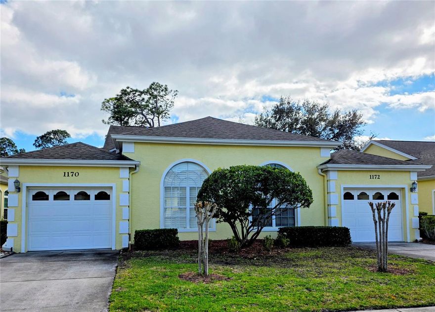 RARE FIND! True2 BEDROOM Split Floor Plan, 2 BATH, 1 CAR GARAGE – Private vibe & BACKS to Mature Landscaping! All ages welcome! Located in the gated Queen Anne Gate community of Palm Harbor! Pet friendly with a low $320 monthly HOA fee. Enjoy maintenance-free living with an upscale feeling and relaxing pool w spa in this small community. This villa features: KNOCKDOWN 10 ft CEILINGS, PLANTATION SHUTTERS throughout, Roof 2019, and exterior painted 2024. Highly SOUGHT AFTER OPEN Concept floor plan! Kitchen OVERLOOKS the Great room & EAT-IN KITCHEN. The kitchen also features a breakfast bar. OVERSIZED PRIMARY Suite (12x17) with SPACIOUS WALK-IN Closet (11x5)  Primary ensuite with DOUBLE sinks & very large shower (3x5). Spacious spare Bath features Vanity & Shower over tub. Inside Laundry! HOA includes trash, cable TV, all outdoor lawn and shrubbery maintenance, and lawn sprinklers as well as the community pool. Wonderful community and villa for entertaining. This is the home you DESERVE. NO FLOOD INSURANCE Required. TALK ABOUT LOCATION! Close to everything - shopping, restaurants, beach, parks, golf courses & airports. Don’t forget to check out the Virtual Tour!  MORE PICTURES WILL BE UPLOADED