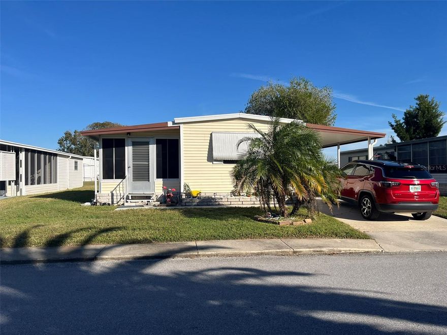 One or more photo(s) has been virtually staged. Check out this well maintained and cared for home in a very active 55+ community with a low maintenance fee of $143.00 per month includes garbage service, lawn maintenance, year around heated pool (Pool is going to be replaced for brand New Pool) Clubhouse with onsite manager and Shuffleboard.
Home features newer kitchen, walls are drywall and freshly painted, finished Florida room with Thermopane windows.  Home is furnished and move in ready. This is not a drive by must see inside to appreciate.
YOU WILL OWN YOUR LAND!
Measurements are approx. All information is deemed to be accurate and for the buyer and/or their representative to be verified. Sold As Is. More pictures to come soon.