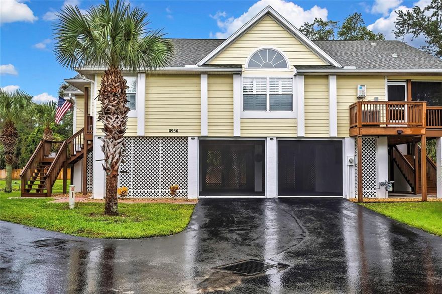 BOAT SLIP & DIRECT GULF ACCESS! Welcome to your dream coastal retreat in the heart of Crystal River! This fully furnished, designer-chic 3-bedroom, 2-bath home offers the ultimate waterfront lifestyle—complete with a deeded boat slip and direct Gulf access. Located in River Cove Landing, this rare single-family style home blends the charm of a private residence with the convenience of a maintenance-free community. Step inside to discover a bright, open-concept layout filled with natural light and views of the scenic tidal waterways. Interior plantation shutters provide a crisp, coastal aesthetic, while brand-new carpet in the bedrooms adds a cozy, inviting feel. The kitchen is a chef’s dream with abundant counter space, a gas stove, and a custom coffee/wine bar complete with a built-in wine refrigerator. The spacious primary suite offers a relaxing escape, highlighted by a spa-like en-suite bath with a soaking tub, large walk-in shower, and generous closet space. Designed with elevated living in mind, the main living areas are positioned above flood zones adding both peace of mind and value to your investment. Downstairs, enjoy ample covered parking, a finished storage room perfect for your fishing gear or paddleboards, and a fully screened patio with automated rolling screens, ideal for entertaining. As a resident of River Cove Landing, you’ll have access to resort-style amenities including a sparkling pool, tennis courts, and a welcoming clubhouse. Whether you’re soaking up the sun, staying active, or socializing with neighbors, this community offers something for everyone. Turnkey and move-in ready, this home checks every box for luxury, location, and lifestyle. Don’t miss your chance to own a slice of Crystal River paradise where boating, nature, and relaxation awaits!