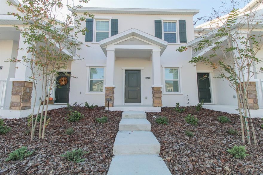 Discover modern living at its finest in this brand-new three-bedroom, two-and-a-half-bathroom townhouse nestled within the welcoming Bronson Ridge community. With 1,624 square feet of thoughtfully designed space, this home perfectly balances comfort and convenience for today's lifestyle.

Step inside to find an open-concept layout that flows seamlessly from room to room, ideal for both daily living and entertaining. The primary bedroom offers a peaceful retreat with a large walk in closet, while two additional bedrooms provide flexibility for guests, home offices, or growing families. The half-bath on the main level adds practical convenience for busy households.

What truly sets this property apart is its exceptional outdoor environment. A spacious courtyard area between the back door and detached 2 car garage creates your own private oasis – perfect for morning coffee, evening barbecues, or simply unwinding after a long day. The detached garage not only provides secure parking but also additional storage space.

Living in Bronson Ridge means enjoying resort-style amenities right at your doorstep. Take a refreshing dip in the community pool, let the kids burn energy at the playground, or explore the scenic walking trails that wind throughout the neighborhood. For the environmentally conscious, there's even an electric vehicle charging station available. The included washer and dryer eliminate the hassle of laundromat trips and need to bring in your own units!

Location couldn't be more convenient, with easy access to major highways making commutes a breeze. AdventHealth Apopka ensures peace of mind with quality healthcare nearby, while local dining options like Mecatos Bakery and Café satisfy your culinary cravings. Nature enthusiasts will appreciate the proximity to Lake Apopka Wildlife Drive, offering endless opportunities for outdoor recreation and wildlife observation.

The best part? Lawncare and internet are included in your monthly rent, allowing you to focus on enjoying your new home rather than maintenance tasks. This is modern convenience wrapped in community charm.