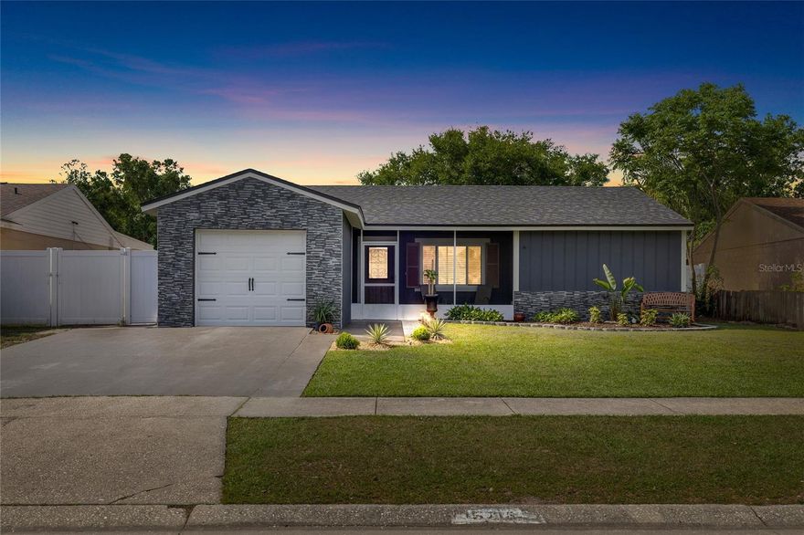 Welcome to 5716 Ridgestone Dr, a beautifully upgraded home offering exceptional value in one of Tampa’s most desirable and convenient locations in the 33625 zip code. Nestled in the highly sought-after Citrus Park area, this fully renovated 3-bedroom, 2-bathroom home blends modern style, comfort, and convenience—all with NO HOA, NO CDD, and NO flood zone.

From the moment you arrive, the extensive exterior upgrades stand out, including a brand-new roof with drip edge (2025), fresh exterior paint, upgraded stone accents on the front elevation and garage, new fascia and soffit, and refreshed landscaping that enhances curb appeal. The home is fully enclosed with a new vinyl fence with gates, providing both privacy and functionality. Enjoy Florida living year-round on the front porch and oversized screened-in back porch, perfect for relaxing or entertaining. The new garage door (2026) features a built-in light, camera, and LiftMaster opener powered by the myQ smart app for added security and convenience.

Inside, the home offers 1,167 sq ft of thoughtfully designed living space featuring new wood flooring, upgraded 5-inch baseboards, fresh interior paint, modern lighting, and ceiling fans throughout. The kitchen shines with quartz countertops with a waterfall edge and an upgraded tile backsplash, creating a sleek and functional centerpiece for the home. Plus all new appliances: refrigerator, microwave, stove range, washer, and dryer!

Both bathrooms were fully remodeled in 2026, including a walk-in shower in the primary bathroom for a spa-like feel. Additional interior upgrades include new interior closet doors and a refurbished sliding glass door, allowing natural light to fill the home. Plenty of outdoor lounge space featuring a front and back lanai both newly screened.

Energy efficiency and comfort were also a priority, with new ductwork, upgraded vents, added air returns in every room, a built-in air purifier with blue light technology, and brand-new attic insulation (2026) to improve air quality and keep the home cooler year-round.

Ideally located just minutes from the Veterans Expressway, Citrus Park Mall, shopping, dining, and major highways, with Tampa International Airport only 10–15 minutes away, this move-in-ready home offers the perfect combination of location, upgrades, and value. Local park and dog park area, playground, basketball courts, tennis courts and pavilions to host your next family gathering!

Completely upgraded from top to bottom and essentially maintenance-free for years to come, this turnkey Citrus Park gem is ready to welcome its next owner.