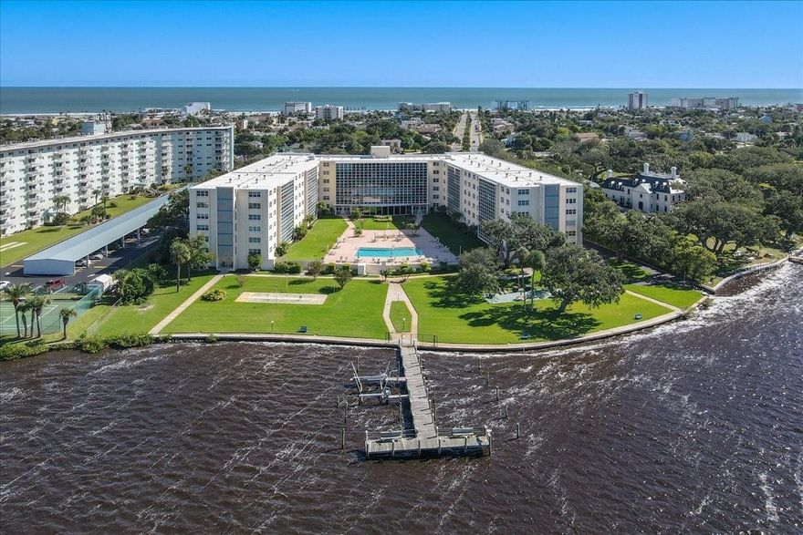 Waterfront Elegance on the Halifax River Atlantic Intracoastal Waterway in Daytona Beach Florida with available boat slip to rent. Arguably one of the best views in Daytona Beach. Sit on the love seat in the sunroom and see three bridges. At night take in the bridge light show.

Welcome to a rare blend of coastal luxury and effortless living at the Pendleton Club Condominium. This 1,038 square foot 2-bedroom, 2-bath residence comes fully furnished, grab your personal items and move in. A spacious floor plan with large bedrooms along with fresh paint throughout and a retro kitchen make this condo a great a prefect place to call home.

Retreat to oversized bedrooms designed for tranquility, while the convenience of same-floor laundry makes everyday living seamless. A professional doorman adds an extra layer of service and security, pick up your groceries and receive a cart to get your items to your new condo.

Outside, resort-style amenities await unwind by the sparkling pool with panoramic Intracoastal views, entertain at the waterfront grill and picnic area, enjoy a game of shuffleboard, or set sail from your private boat dock. All surrounded by manicured, tropical grounds that feel like a private sanctuary.

Just three blocks from one of Daytona’s premier beach entrances, your sun-soaked escape is always just a quick golf cart ride away. Spend your days with toes in the sand, and your evenings soaking in the sea breeze.

Craving action? You’re only 4.5 miles from the Iconic Daytona International Speedway and the convenience of Daytona Beach International Airport is super easy to travel right at your fingertips. The Halifax River takes you all the way to Miami if you’re looking for an amazing voyage by vessel.  

Experience the best of waterfront living and beachside bliss—sophisticated, serene, and simply unforgettable.