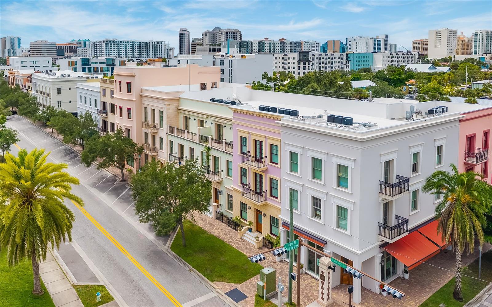 Experience walk-to-everything living at Citrus Residences, a boutique
condominium residence within Downtown Sarasota’s vibrant Rosemary
District, steps to charming cafés, five-star dining, inspired galleries and
unique boutiques. This beautifully-finished, two-bedroom, two-bath
residence balances quality construction with spacious comfort and
exceptional soundproofing for true in-town serenity. Inside, an open floor plan and high ceilings create an airy, welcoming flow from the designer kitchen to the living and dining areas. Wood-look tile runs throughout for a cohesive, low-maintenance style, while solid-core interior doors, impact glass windows and doors, and Lutron lighting elevate both quality and convenience. A private balcony extends your living space outdoors-- perfect for coffee at sunrise or a shaded evening unwind. The split plan features a generous primary suite with walk-in closet and ensuite bath, plus guest bedroom and additional full bath. An in-unit washer/dryer and assigned carport parking with electric charging station make everyday living a breeze. Part of the Citrus Square mixed-use community, residents enjoy on-property dining from breakfast through dinner just steps from the front door. Beyond Citrus Square, downtown Sarasota delivers world-class culture and coastal lifestyle. Within minutes, walk to opera, galleries, boutiques, nightlife and the bayfront, while award-winning beaches are a short drive away.