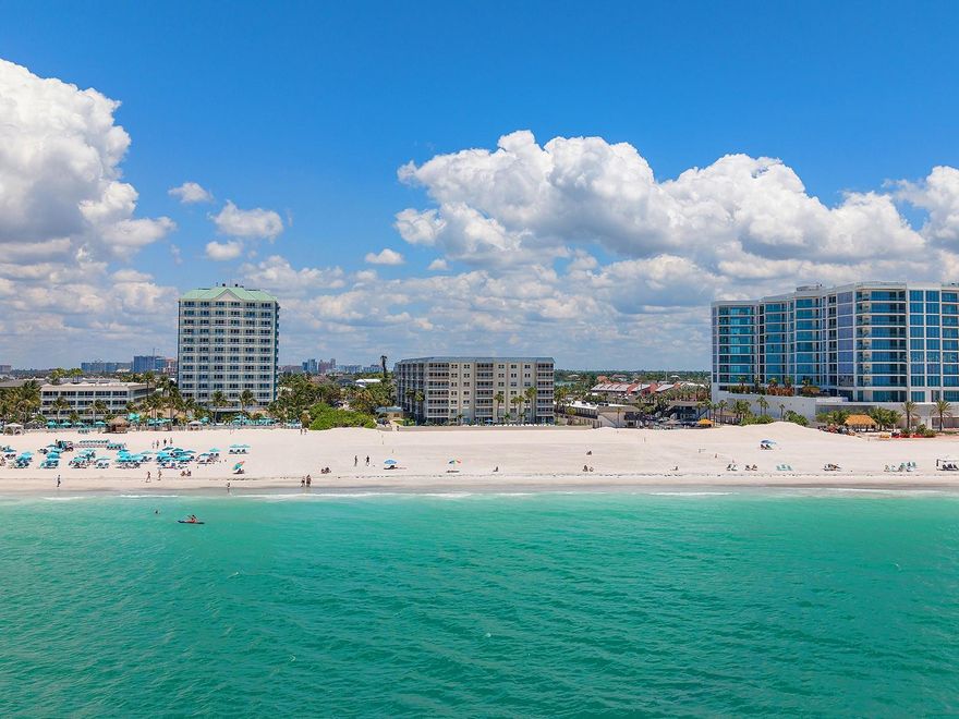 Welcome to Unit 304 at Lido Ambassador — a beautifully appointed 1-bedroom, 1.5-bath residence where coastal elegance and comfort come together. This exceptional residence is located within an intimate community of just 74 residences, offering a more private and relaxed lifestyle in one of the best locations directly on Lido Key Beach.
The stunning kitchen features quartz countertops, designer light fixtures, and a stylish modern feel, perfect for everyday living or entertaining. The inviting living room offers a versatile sectional which can be arranged as two twin beds for guests, while the dining area is enhanced with lovely Serena & Lily dining chairs that complement the home's relaxed coastal aesthetic.
The coastal vibe continues into the spacious primary bedroom featuring a king-size bed designed for comfort and relaxation. Step outside onto your private balcony and take in stunning Gulf views while enjoying the sea breeze. Additional features include private storage, assigned parking space, and a recently installed new A/C for added comfort and peace of mind.
Residents enjoy a community pool with exciting upgrades nearing completion, a fitness room, and a recreational room complete with a pool table and gathering space for community activities and social events.
Ideally situated next door to Lido Beach Resort and within walking distance to St. Armands Circle and the beautiful beaches of Lido Key, this residence represents an exceptional value and offers one of the best locations on Lido Key Beach.
Paradise is calling-unpack and start living the dream!  Being sold Turn-key furnished for a seamless transition to beachside living!