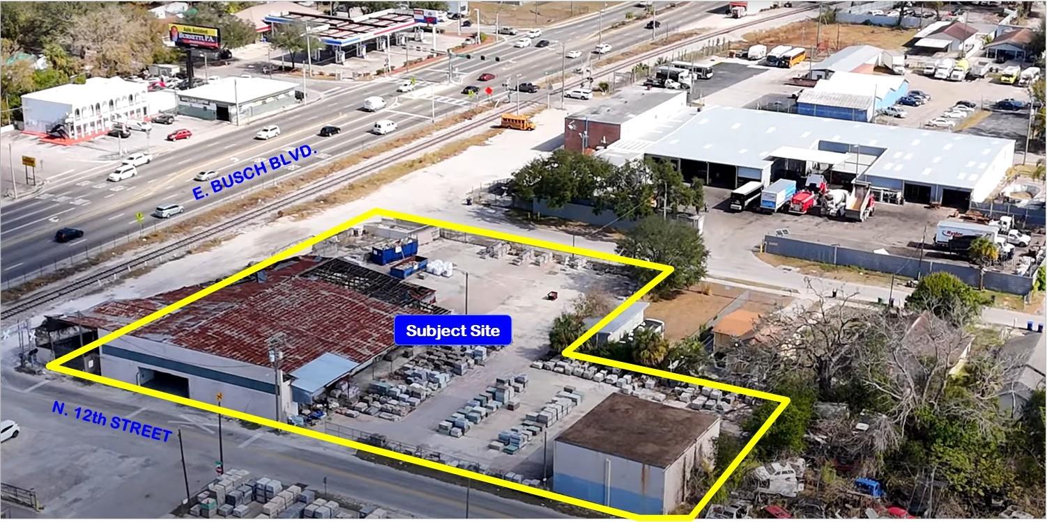 Florida Commercial Group presents industrial property for sale!
Here is a perfect site for warehouse, manufacturing, light industrial or distribution businesses. Building 1 is an 11,521 +/- SF concrete building with a metal roof comprised of storage space and room for semi and large truck deliveries. There is also a drive-in-loading door that fronts 12th Street. The building’s clear height is 20’. Building 2 is 1,760+/- SF, is concrete block, with 20’ ceilings, two drive in bay doors and concrete floors. The property is fully fenced as well. The space of these buildings allows for plenty of room for vertical storage of inventory or high-volume material/ product deliveries and manufacturing/ assembling.
The buildings sit on just under an acre (.80 acres) and offer direct visibility from Busch Blvd. This is a great opportunity for an investor seeking an opportunity to own/ use an industrial piece of property. There is also plenty of onsite parking. Call today for a showing.