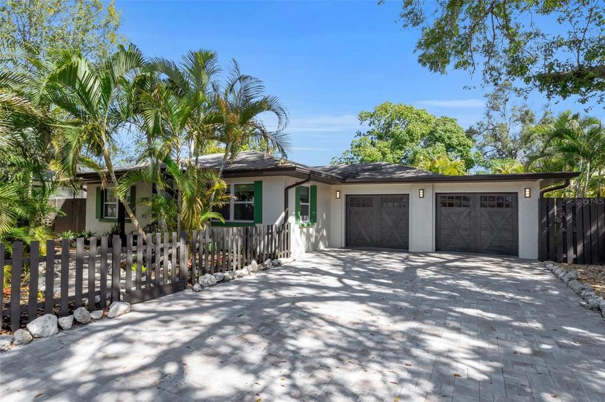 Located in the desirable Gillespie Park neighborhood, this updated 3-bedroom, 2-bath home offers character, modern improvements, and exceptional proximity to downtown Sarasota. Approximately a 10-minute walk to Main Street, the property provides convenient access to restaurants, shopping, galleries, theaters, and the Sarasota Farmers Market.

Inside, polished terrazzo floors add distinctive mid-century charm. The updated kitchen features granite countertops and newer appliances and opens to a sitting room just off the kitchen, creating a flexible and functional layout.

The home includes a newly constructed primary suite with a walk-in closet and en-suite bathroom. An additional space within the suite offers flexibility for a study, office, or sitting area with a laundry room as well. New windows enhance natural light and energy efficiency.

Additional recent improvements include a newer air-conditioning system, new washer and dryer, and a new hot water heater.

The backyard is an amazing private oasis, lush setting with mature landscaping and a full irrigation system, offering space for outdoor enjoyment or entertaining.

Conveniently located near Sarasota Bay, the John Ringling Bridge, Lido Beach, and The Bay Park, this property provides easy access to waterfront recreation and downtown amenities.

Move-in ready and well-positioned in one of Sarasota’s most walkable neighborhoods. Property is equipped with audio and/or video surveillance; buyer and buyer’s agent should be aware they may be recorded.