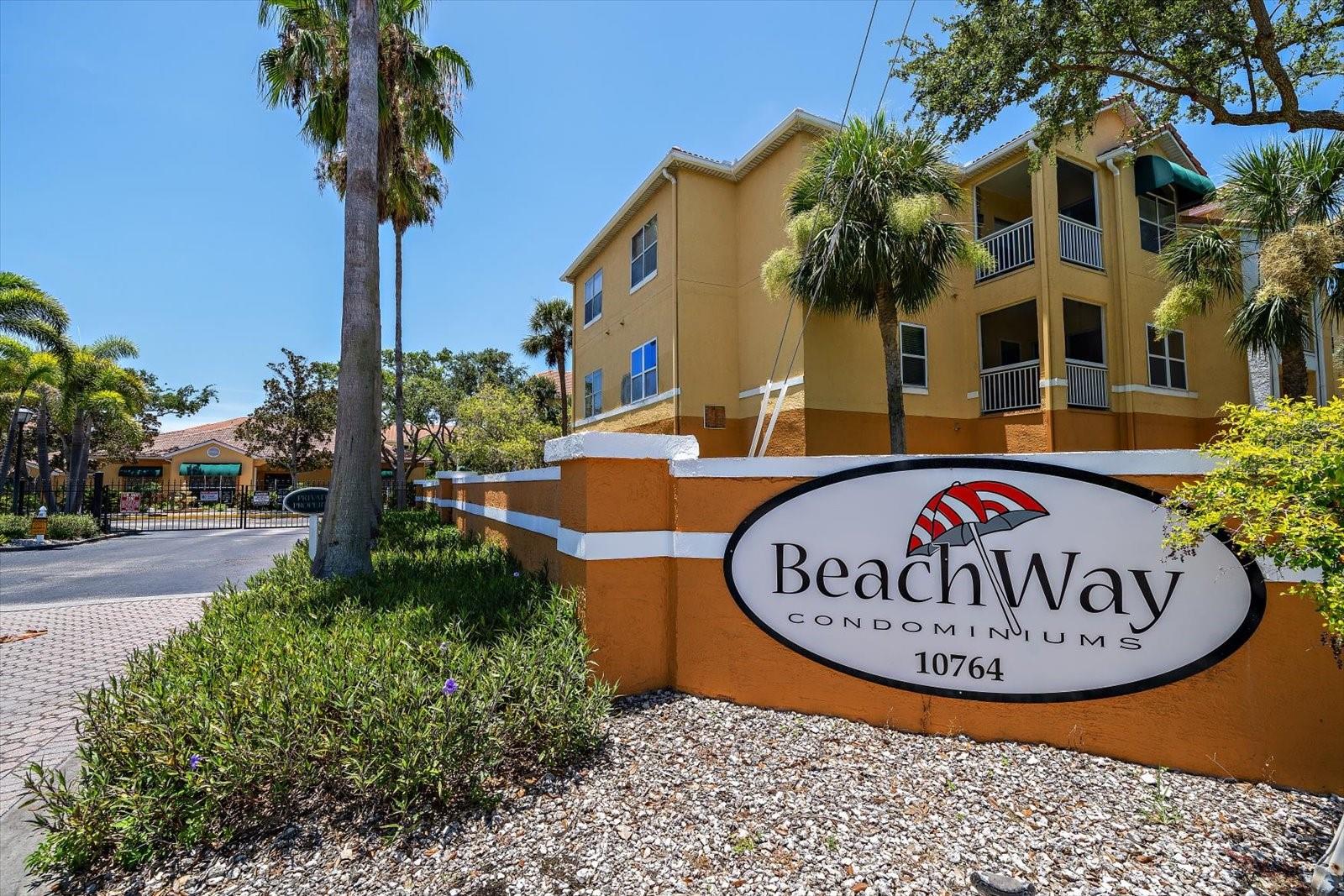 Welcome to Beachway Condos, where the coastal lifestyle meets everyday convenience—just 3 miles from the Gulf beaches! This beautifully maintained condo offers a fantastic location and a welcoming vibe from the moment you arrive. Enter through your private screened patio, perfect for morning coffee or evening breezes, and enjoy the added living space it provides. Inside, vaulted ceilings and abundant natural light create an airy, open feel. Freshly painted with new lighting and ceiling fans, the home exudes a fresh, coastal charm. The kitchen features granite countertops, stainless steel appliances, a breakfast bar with pendant lighting, a pantry, and a laundry closet with a full-size washer and dryer. The primary bedroom includes a walk-in closet and an ensuite bath with a tub/shower combo. The second bedroom is spacious and offers direct access to the guest bath. Beachway is a vibrant community with a pool, clubhouse, gym, tennis, pickleball, grills, and an on-site manager. Located near the Pinellas Trail, parks, schools, shopping, local events, and just a walk away from ice cream, this is the perfect full-time home or Florida getaway retreat.