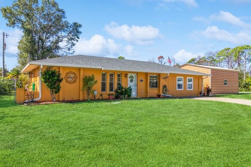 Clean & Move in ready.  Quiet neighborhood, no HOA, flood zone X, oversized lot.  
New Roof in 2023.  Whole home plumbing repipe in 2021. New HVAC in 2020, Replaced 200 amp panel in 2019.
New oversized steel garage (24' x 26' x 11') with two 10' doors in 2021.  Plenty of room for your boat!
Split floor plan, granite counters in kitchen, updated bathrooms, high ceilings and crown molding in living room & dining room, screened lanai, fenced yard.
Convenient to shopping, restaurants, Englewood beach, parks, boating, fishing, and golfing.