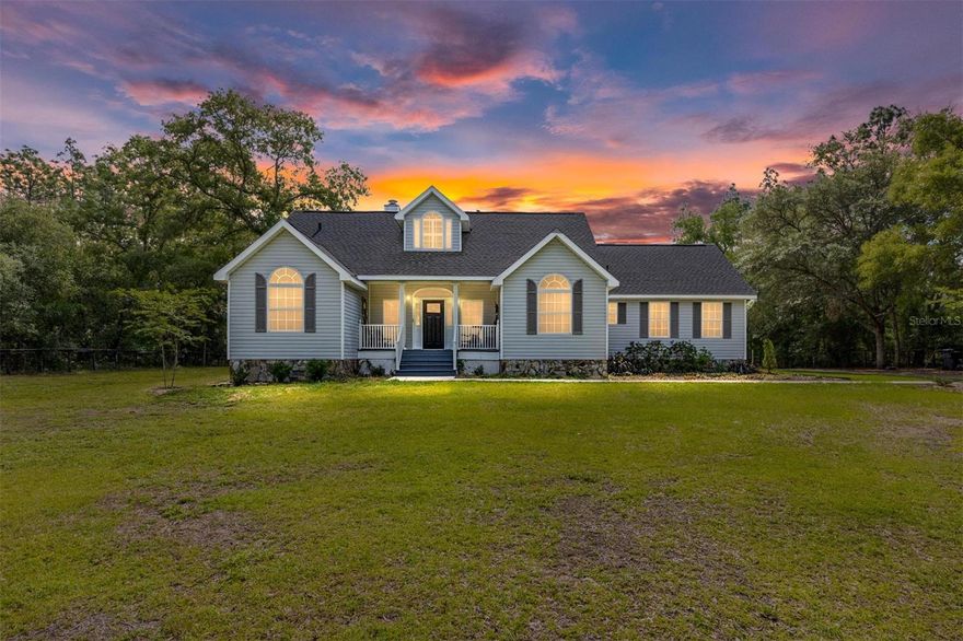 Welcome to Ocala horse country! This beautifully updated home blends modern comforts with the warmth and character of Southern country living on over an acre of fully fenced land. Featuring 3 bedrooms, 2 baths, a brand new architectural shingle roof, new AC in 2023, private gated entry, winding driveway, and upgrades throughout. This move-in-ready property offers the perfect balance of comfort, privacy, and convenience. Enjoy peaceful surroundings with no HOA while remaining within easy driving distance to the World Equestrian Center - Ocala, Rainbow Springs, shopping, dining, and medical facilities. With plenty of room for pets, outdoor hobbies, RVs, or recreational toys, this exceptional property is a rare opportunity to own acreage in one of Marion County’s most desirable and rapidly growing areas. See pictures for more details & upgrades. Schedule your appointment today for your personal tour! This beautiful property won't last long!