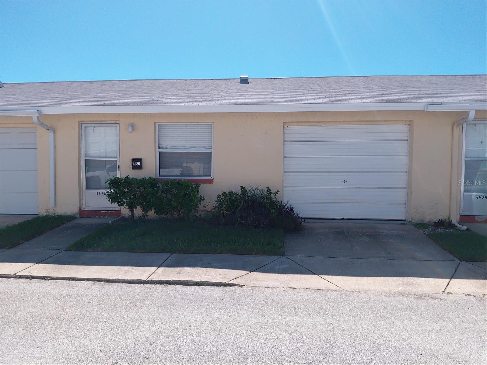 Welcome to this beautiful 2 bedroom, 1 bath villa with an attached single car garage. This is a 55+ community.  It is conveniently located, close to store , market and bank. Unit was flooded during the last hurricane, owner has restore the unit. New fridge and stove and all lower cabinets. You can enjoy the community pool on a hot day. The association fee include all water, sewer, trash pickup, outside maintenance, lawn care and roof. You also have the option of having a private beach access by joining the Beach Club for a fee. There is also a community center which is currently under renovation.