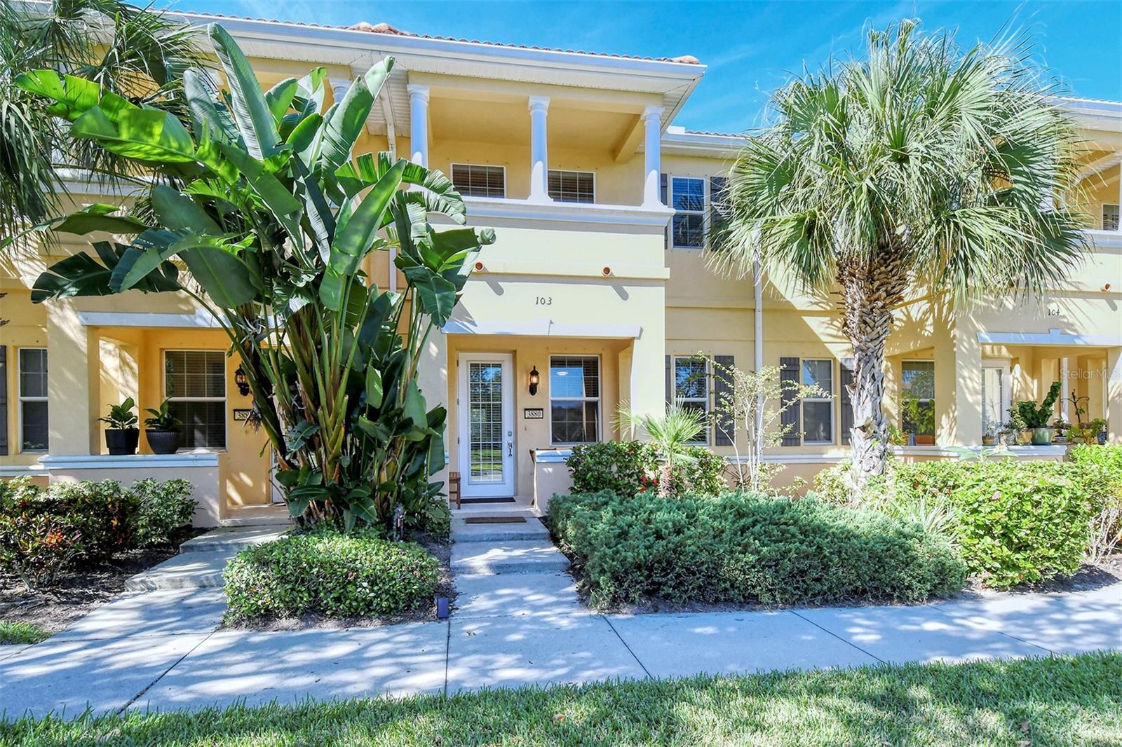 Professionally Decorated Townhome in San Michele. Enjoy the Serene Pond view and Florida nature from the front porch. Located just off of University Parkway in a lushly landscaped enclave of 130 homes with 2 ponds, community heated pool, tennis courts, walking trails and playground. Maple Cabinets, Stainless Appliances, Separate Laundry Room. 3 Bedrooms and 2 Baths Upstairs, Half Bath Downstairs. King Bed in Master, Twin Beds in Bedroom 2 and Bunk Beds in Bedroom 3. Flat Screen TV in Master Bedroom. Attached One Car Garage. Easy Access to Downtown Sarasota, Local Beaches, Sarasota Airport, UTC Shopping and Dining. Cable/Wifi Included Tenant pays Water and Electric. OWNER PROVIDES MONTHLY MAID SERVICE. AVAILABLE AUGUST 12, 2024 AS AN ANNUAL LEASE ONLY. $3000/MONTH