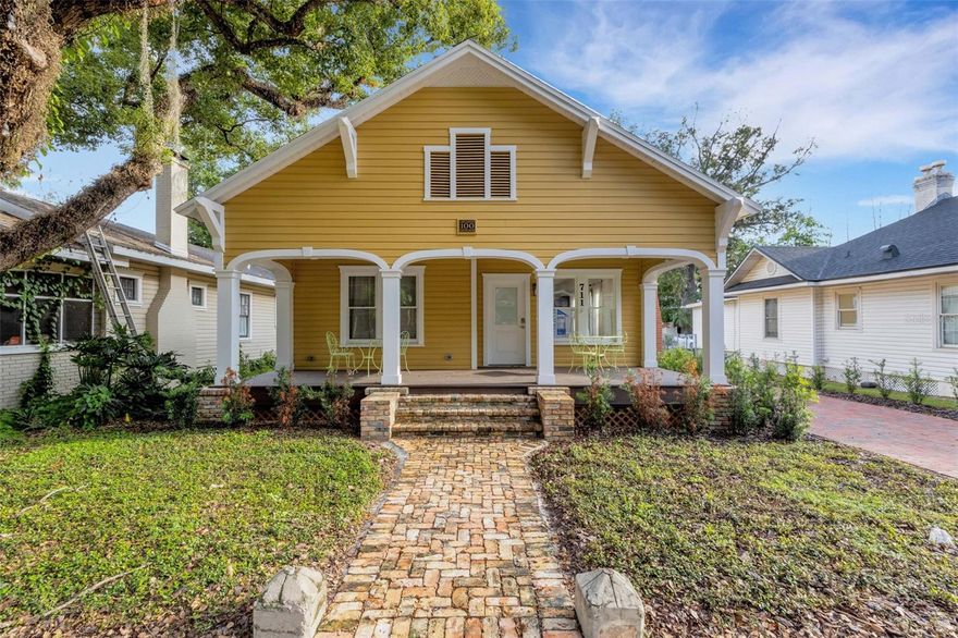 One or more photo(s) has been virtually staged. Historic Distinction in the Heart of Lakeland! ? Welcome to the William and Barbara Wright House, circa 1920—recipient of the 2025 Residential Historic Preservation Award for Outstanding Rehabilitation, presented by Historic Lakeland, Inc. and the City of Lakeland’s Historic Preservation Board. Originally built in 1920, this remarkable home was relocated from 717–719 Orange Street just over 3.5 years ago and has been fully restored inside and out, blending timeless charm with modern convenience. Every detail has been thoughtfully updated in 2025, making this residence truly move-in ready. Offering a split plan with 3 spacious bedrooms and 2 beautifully finished bathrooms, the home features an open living, dining, and kitchen design with 1,592 heated square feet (1,859 total). Light and bright interiors are enhanced by wood-look tile floors, 8” baseboards, a functioning non-woodburning gas fireplace, glass doorknobs, classic millwork, and fresh paint throughout. The stunning kitchen includes all-new soft-close cabinetry, granite counters, an island with seating, a huge walk-in pantry, and a GE stainless steel appliance package—washer and dryer included! The primary suite boasts a spa-like bath with granite counters, dual vanities, a spacious walk-in closet, and a large glass-enclosed shower. Additional updates include: new roof, new A/C, new plumbing and electrical, new ductwork, tankless gas water heater, pull-down attic stairs with abundant storage, and all new insulation. Curb appeal shines with a rocking-chair front porch featuring Trex decking, brick steps and walkways, and a brick driveway with rear parking. All this in the highly desirable Lake Morton Historic District—just steps from Hollis Gardens, Lake Mirror Promenade, Lake Morton, downtown shops, restaurants, and cultural attractions. This is not just a home—it’s a piece of Lakeland history brought beautifully into today.