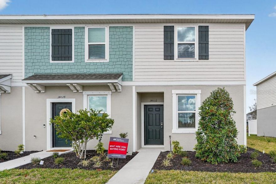 What's Special: Close to Wetland | Close to Park | Premium Location | Covered Lanai | Secondary Bedroom with an Attached Bathroom | Oversized Pantry - New Construction - Ready Now! Built by Taylor Morrison, America's Most Trusted Home Builder. Welcome to the Hazel at 14032 Textile Run in The Towns at Firethorn! The Hazel invites you in with thoughtful details and plenty of storage, creating a home that feels both organized and cozy. The foyer opens into a bright dining area and great room, perfect for everyday living. Toward the back of the first floor, you’ll find a convenient half bath and a charming kitchen with a spacious pantry. Just outside, an outdoor lanai offers a lovely place to unwind. Upstairs, a peaceful primary suite features two generous closets and a spa inspired bathroom, while a secondary bedroom with its own ensuite bath adds comfort and privacy. The laundry area is also located upstairs for easy everyday routines. Firethorn brings small town charm to everyday life, surrounded by beautiful landscapes and close to the best of the Gulf Coast. Enjoy quick trips to St. Petersburg and Sarasota, stunning beaches, shopping, dining and entertainment. With easy access to I 75, plus nearby parks and attractions, The Towns at Firethorn is a wonderful place to plant roots and grow. Additional Highlights Include: Whole house blinds, refrigerator, washery and dryer. MLS#TB8469489