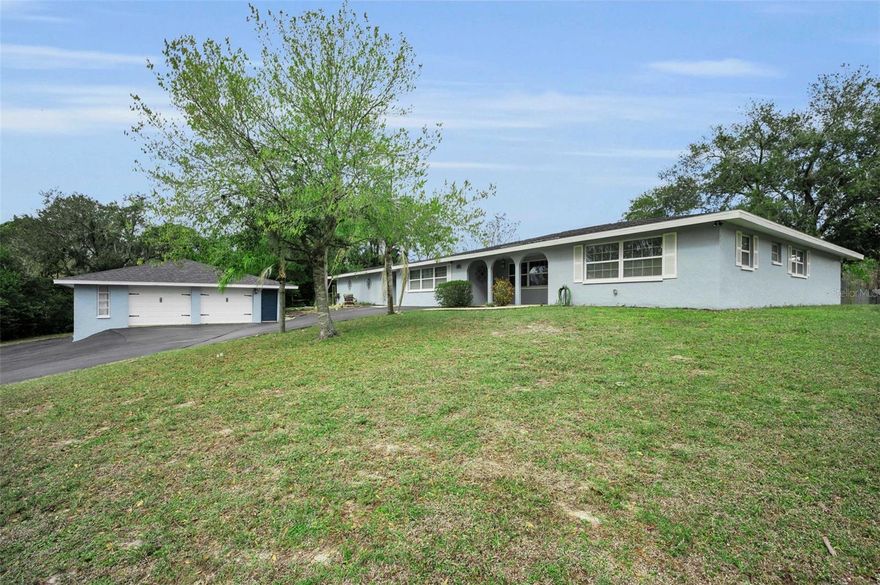 OVER ACRE OF LAND..Sitting High and Dry..Calm and Peaceful Setting for this Pool home featuring 4BRS and 3 Full Baths..nearly 2500 sq ft..Located in the desirable Tanglewood subdivision..No HOA..Not in FLOOD ZONE..Split plan w/ large 4th BR that can be Guest Suite with its own Bath and Exit onto Pool..Very Open Floorplan w/Chefs Dream Kitchen complete with Stainless Steel Appliances, Hardwood Cabinets, Pantry, Granite Counters, and Huge Island opening onto Dining/Family room with Woodburning Fireplace and French Doors onto Pool…Master Bedroom has Oversized Walk in Closet & it’s own gorgeous Bath w/Extra Large Shower plus Tub in addition is Double Sink Vanity and Closet Organizer/Storage..Separate Exterior Door for its own exit/entrance in MBR..Private back Pool and Patio area with beautiful Pavers..recent Salt Sand Filter System installed..Detached Oversized 2 Car Garage used as Workshop and has own window AC unit..can be converted back to actual garage..AC in 2016 replaced..Roof in 2015..Water Softner approx 2yrs old..New Water Heater in garage can be installed by new owners as is still working but older…Home shows beautifully..Located near shopping, dining, hospitals, beaches plus Starkey Wilderness Park and is 40 minutes to airport..Don’t miss opportunity to make this your new Home!