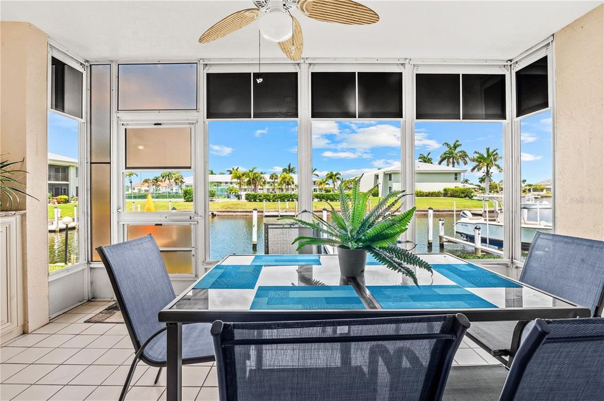 MOTIVATED SELLERS!!!  Step into true Florida waterfront living with this sailboat-access condo located on a wide saltwater canal basin in Punta Gorda.  Enjoy no fixed bridges to Charlotte Harbor and the Gulf, making this an ideal setup for serious boaters.  The expansive basin provides enhanced views, added privacy, and easier navigation, even for larger vessels.  The community offers assigned dockage just steps from your unit, with pilings in place (no lift currently installed) - giving buyers the flexibility to customize their boating setup to fit their needs.  
Whether your are cruising out to open water or relaxing dockside, this property delivers high-demand boating access at an attractive value.  This home is TURN KEY and ready to MOVE IN!!!