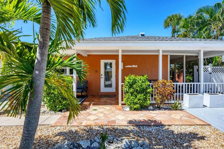 Welcome to Catching Waves, a charming coastal retreat nestled in the Heart of Holmes Beach on beautiful Anna Maria Island, FL. This fully furnished, COMPLETELY RENOVATED, 2-Bedroom, 2-Bathroom Villa provides the perfect blend of comfort and privacy. Surrounded by gently swaying palm trees on a quiet street, they spared no expense in the remaking of this home, top to bottom. Meticulously remodeled and decorated, the lucky new owner has nothing to do but enjoy their "like new" island getaway! Unwind on the spacious front porch or relax poolside by your sparkling private heated pool surrounded by mature landscaping. Step inside to the open concept living area and kitchen, with all new cabinets and appliances, which opens to a large, screened porch, ideal for dining or curling up with a coffee and an enjoyable book. Two spacious bedrooms with ample closet space, 2 full baths, and laundry with a new full-size washer and dryer complete the space. Walkable to the beach, and conveniently located near a trolley stop, this coastal cutie is the perfect beachside escape in an ideal location. Zoned weekly rentals, it also presents an excellent investment opportunity. Do not miss your chance to own your slice of island paradise!