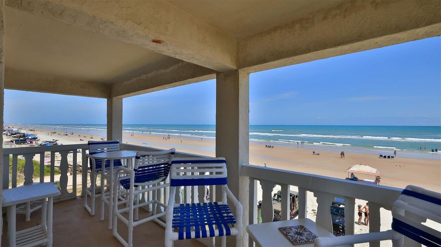 Relax & enjoy this direct oceanfront condo in Chateau by the Sea which features a wrap around balcony with panoramic views up and down the beach as far the eye can see! THE best condo in popular Chateau by the Sea, convenient to shops & restaurants. Beautifully renovated in 2007, this gorgeous condo is situated on the NE corner of the 2nd floor overlooking the landscaped courtyard and sparkling pavered pool. Feel the breeze & hear the waves from this wrap around balcony that is 20 x 6 + 12 x 6! Remodeling of this condo included replacement from top to bottom, down to the studs. They removed the popcorn ceiling, added new doors, tiled floors, bath & kitchen cabinets & drawers, new plumbing & electrical fixtures. New appliances in the kitchen & granite countertops were added in 2010. Also updated were the windows & sliders in 2005 & 2016, along with gorgeous plantation shutters. A/C was just replaced last year, 2021. Pet friendly so owners can have 1 dog with no size limit & 3 night minimum rental provides great potential rental income. Financing is available so please ask for referrals. Maint. fee of $2,000/quarter includes basic cable, wifi, shuffleboard, 2 BBQ grills, clubhouse w/kitchen & library. Also, this magnificent condo is located next to the no drive beach! ;LocationDescription: Condo ;Water: City