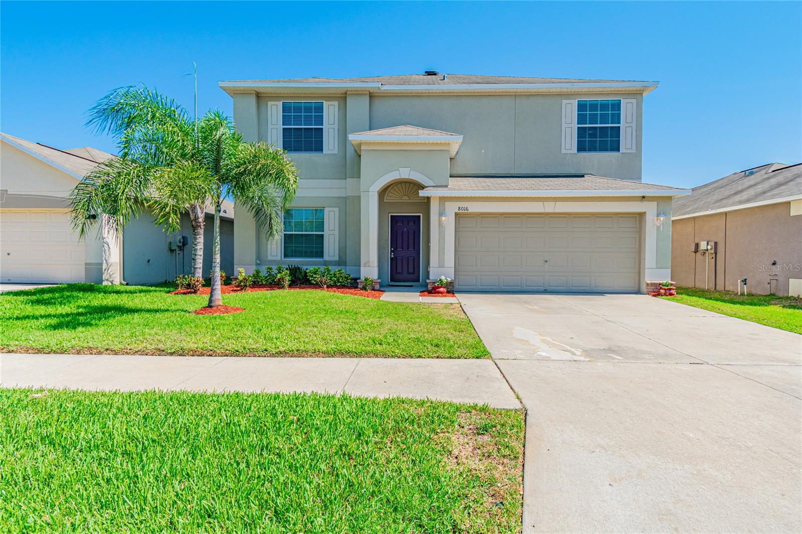 Absolutely stunning 4-bedroom, 2.5-bath, 2-car garage home located in the exclusive Cypress Creek community. This beautifully upgraded residence features laminate and tile flooring throughout—no carpet—complemented by elegant 6-inch baseboards. The highly sought-after floor plan offers soaring ceilings and an expansive open-concept kitchen with high-end granite countertops, a large center island, stainless steel appliances, and a spacious walk-in pantry. A formal dining room connects seamlessly to the central kitchen and flows into the living room, both overlooking the generously sized, fully fenced backyard and covered lanai. All four bedrooms are located upstairs, including a large double-door room that can serve as a bedroom, bonus room, office, or media space. The dedicated upstairs laundry room includes a high-efficiency front-loading washer and dryer. Enjoy added privacy with no rear neighbors and serene views of the conservation area. Cypress Creek is a picturesque community offering resort-style amenities including a beautiful pool, parks, walking trails, a dog park, and a convenient central location. This home is a true gem!