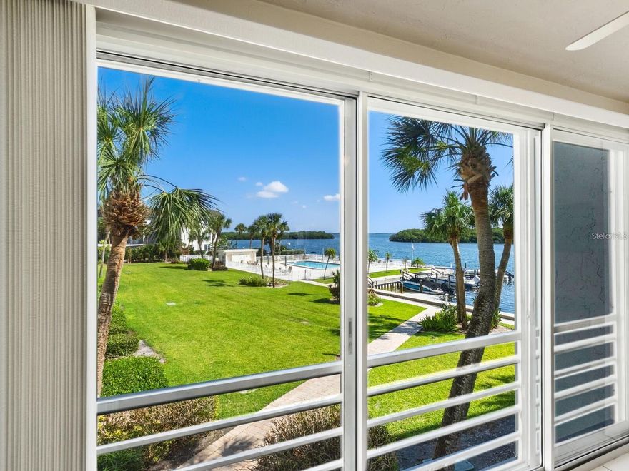 Available 6/1/25  ****  Sarasota Bay view.  1 Bedroom x 1 1/2 Bathroom Condo.   Living Room looks out over the pool that sits on Sarasota Bay.   Fully furnished.   90 day minimum rental period.   Prefer 6 mo.- 1 year rental.  Sutton Place has many amenities including two heated pools, bicycle storage, outdoor grills, Gulf beach access with beach house, 1 assigned parking spot and several shared guest spaces. Boat docks are also available for lease at a low rental fee based upon availability.    Available 6/1/2025
Rental fee based on Season.  Oct - Dec = $3,500/mo.   Jan - April-=$4,500/mo.   May - Sept =$3,000/mo.   Annual Rental= $3,500/mo.