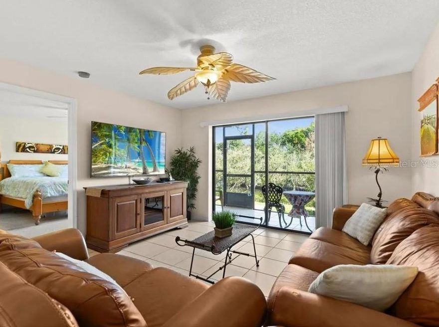 This 2-bedroom, 2-bathroom waterfront condo comes FULLY FURNISHED boasting Gulf access. It is in a peaceful community of 68 units, this
property offers an all-ages environment. This ground floor unit offers captivating views of the estuary creek and nature preserve from the
moment you step inside. The master bedroom boasts a walk-in closet, with an attached bathroom that has a step-in shower, ample vanity space,
and opens onto the outside patio. The split bedroom layout ensures comfort for you and your guests and another bathroom with a combination
of shower/tub, and a washer and dryer in the laundry room for your convenience. Just steps outside your door, there is Dock access for a true
fishing experience with a cleaning station for you to prepare. Community amenities include kayak storage, bicycle racks, a heated pool, an
inviting clubhouse with an exercise room, and a welcoming neighborhood atmosphere. HOA fees cover water, sewer, trash, cable TV, and internet
services. Whether you seek a winter retreat or year-round living, this is an unparalleled opportunity for coastal living. It is conveniently located
1-2 miles from Sunset Beach, Fred Howard Park Beach, and the Tarpon Sponge Docks. This residence offers easy access to dining, shopping, and
many recreational options.