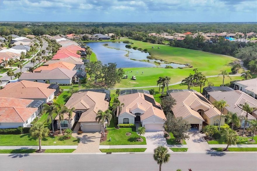 Must see this SPECTACULAR home today!! SELLERS ARE MOTIVATED- DON'T MISS OUT! Great location sitting in the MAINTENANCE FREE section of Sawgrass.  TURNKEY furnishings are negotiable so just bring your toothbrush!!  This home has been beautifully custom decorated with a loving hand.  Tile flooring throughout main areas.  J&J built home with custom niches and high ceilings.  Step out on to your pavered lanai and take a swim in your private pool overlooking golf course and lake.  Open living room with tray ceiling and crown molding.  Kitchen is nice and bright with aquarium window at kitchen sink.  Stone countertops and back splash.  Separate dining and breakfast nook areas.   Extremely spacious master bedroom with en suite bath and walk in closet.  Bath offers dual sinks, walk in shower, and garden tub for soaking your cares away.  Main guest bedroom at opposite end of home for privacy.  3rd bedroom often used as den or multi purpose room with solid french doors and pocket door to bath.  These 2 bedrooms and bath can be closed off with pocket door to create a suite for guests or the mother in law.    HURRICANE PROTECTION FOR THE LANAI, no dragging furniture into the main house or to the garage.   Home is surrounded by tropical landscaping, with a pavered driveway and front walk, and double glass door entry for curb appeal.   DON'T MISS OUT!  MAKE YOUR APPOINTMENT TODAY!  3D WALK THROUGH AT :  https://my.matterport.com/show/?m=KZBH3T6dFJG   Sawgrass is a fabulous community located in the center of Venice.  Minutes to the Beach and Downtown Venice, shops, restaurants, theatres, highways, and so much more.  A great place to meet your new friends by getting involved in community activities or visiting the neighborhood amenities- Clubhouse with gathering/card room, fitness center,  kitchenette for special occasions.  resort style pool and lounging areas, tennis court.   Surrounded by the Sawgrass portion of the Waterford Golf course.  The benefits of living surrounded by golf course without the supportive fees.  Memberships and playing time are available at Waterford Golf Club and its reciprocals.