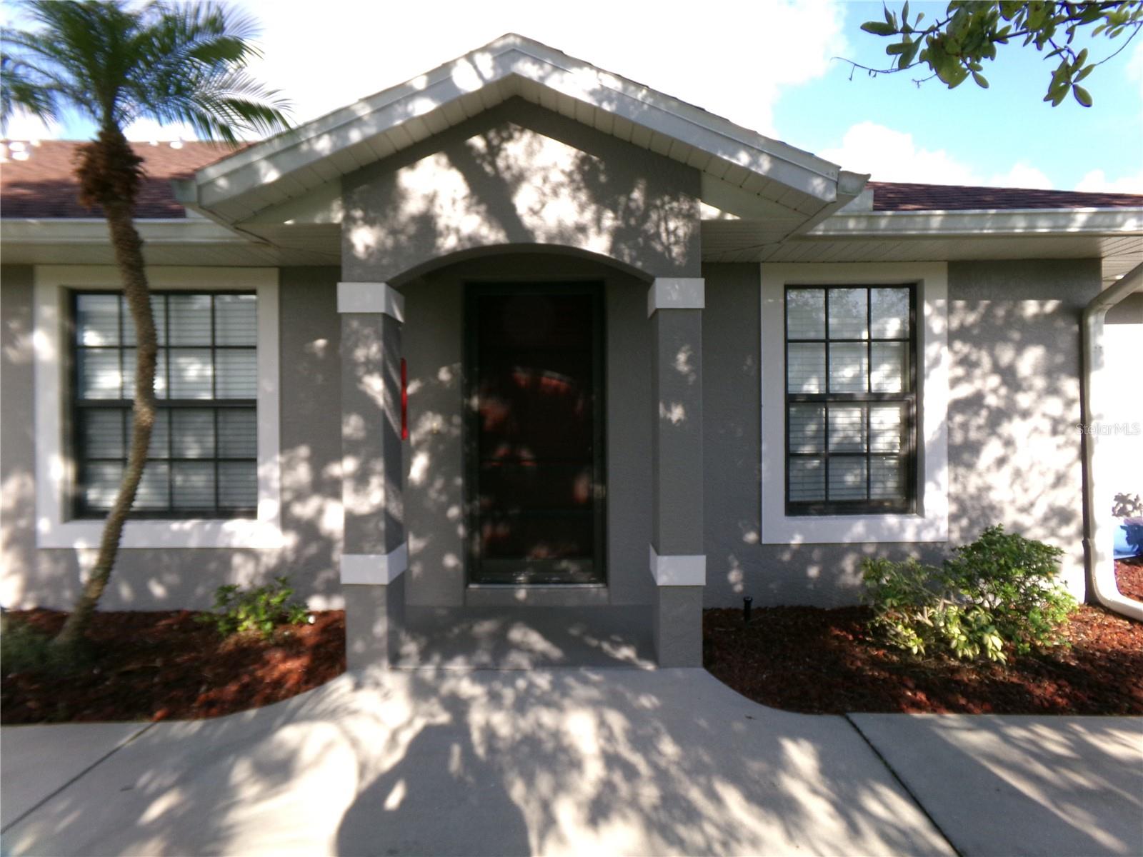 Welcome to this open split floor plan 2-bedroom, 2-bathroom home boasting high ceilings and lots of light . This home has both style and functionality. As you enter, you'll be greeted by a spacious living area, perfect for entertaining guests or simply relaxing after a day of exploring the nearby treasures of Boca Grande Island and Englewood Beach. The highlight of this condo? Without a doubt, the stunning lanai overlooking the pool, where you can enjoy your morning coffee or unwind with a sunset cocktail in true Florida style. The roof was replaced in 2023, ensuring peace of mind for years to come, while the pool, resurfaced in 2021, is ready for your summer enjoyment. The lanai offers comfort and style with new Italian tile over looking the pool and open garden like surroundings. This home is located in Rotonda West, a premier community with access to 5 golf courses, offering a wealth of recreational activities and modern amenities. This condo comes complete with a one-car garage and storage room off the Lanai. there are beautiful beaches like Manasota Key just a few miles away and a plenty of shopping, dining, and outdoor recreation options. Don't miss your chance to make this Rotonda condo your own slice of Florida paradise. Schedule your showing today and start living the coastal lifestyle.