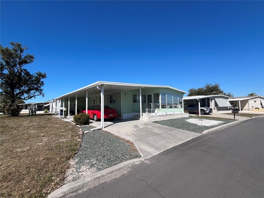New carport, AC in 2022, repiped supply plumbing, Laminate flooring in the home and ceramic tile in the Florida room, , Flat aluminum AMS roof over in 2025, quaint large Kitchen with built in breakfast booth, newer surround in the master and guest bath tub and shower, this home is available for occupancy in May. Just around the corner to the larger Clubhouse #2 for easy access to the pool, Nice renters are easy to show.
Venice Isle is the premier resident owned over 55 Mobile home Park in Venice. There are close to 1000 homes with the most active residents. There is always something going on for you to do. We have many Park gatherings and first rate shows on site. The Park has every amenity you can imagine. Come take a walk through both of our 2 clubhouses and make yourself at home. The Park has 2 tennis courts, a fitness center, 2 heated pools, 2 hot tubs, saunas, putting greens, shuffleboard, Bocce ball, miniature golf, art rooms, pool room, TV lounges, card rooms, library, horseshoes, ceramic kilns, 2 huge ballrooms, Sunday services and much more!