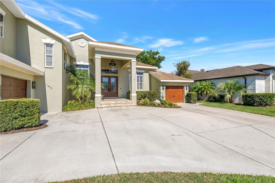 NEW PRICE!!!!
Gorgeous Custom Home!!  Enjoy refined Golf Course Estate Living in River Wilderness set gracefully along the 18th fairway within the gates of The Club at River Wilderness, this exceptional estate captures the essence of elevated Florida living—where sweeping golf course vistas, tranquil water views, and sophisticated design converge. Encompassing over 3,200 square feet of thoughtfully curated living space, this 4-bedroom, 3-bath residence is defined by its soaring ceilings, expansive open-concept design, and an abundance of natural light that pours effortlessly through the home. Every detail has been carefully considered, blending timeless elegance with modern refinement. At the heart of the home, the gourmet kitchen is a statement in both form and function—featuring high-end built-in appliances, custom cabinetry, and an inviting layout
designed for both intimate gatherings and grand-scale entertaining. The seamless transition from indoor living to outdoor serenity creates an effortless flow that embodies the Florida lifestyle. Step outside to your private resort-style retreat, where a sparkling pool overlooks the 18th fairway and shimmering water beyond—a setting that delivers breathtaking sunsets and a daily backdrop of natural beauty.
The three-car garage provides ample space for vehicles and storage, while the home’s positioning within this prestigious gated community offers both privacy and exclusivity. Residents also benefit from a championship golf course currently undergoing a $6 million
transformation, further enhancing the caliber and desirability of this remarkable neighborhood. This is more than a residence—it is a statement of lifestyle, where luxury, leisure, and location come together in perfect harmony.