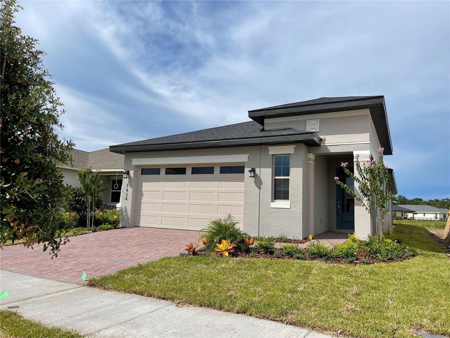 What a beautiful 55+ Harmony At Lakes Community in Central Florida. The property has an exclusive water view both on the master room and the backyard with 3 bedrooms and 2 baths 2-car garage at total Sq. Ft. 2538 under the roof. The property has many options upgrades at the design studio by both of builder and the homeowner. The gate community amenities included: resort style pool, luxury clubhouse, golf shop, fitness center, standard 18-hole golf court, tennis court, pickle ball court, basketball court, sand volleyball courts, soccer fields, play grounds, splash pad, miles of walking biking trails, and more.