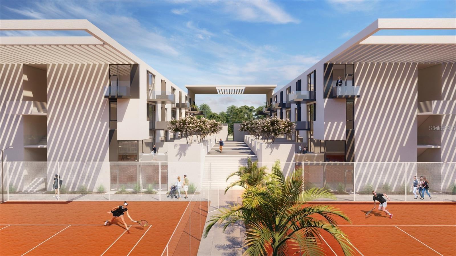 Pre-Construction. To be built. Welcome to the rebirth of Sarasota’s iconic Bath & Racquet Club! Bath & Racquet Residences and Club presents 256 luxury condominiums offering 1, 2, and 3-bedroom layouts. Residences feature floor-to-ceiling windows, quartz countertops, high-end kitchen appliances, private terraces or balconies, and washer/dryer hookups. Community amenities include a private pool, two-acre park, dog park, children’s playground, a 1-kilometer walking trail, and access to the brand-new Bath & Racquet Club with 13 tennis courts, 16 indoor and outdoor pickleball courts, resort-style club pool, restaurant, fitness center, and wellness spa. Located just 4 miles to Siesta Key beaches and 3 miles to Downtown Sarasota, next to Trader Joe’s and CineBistro. Short-term leasing allowed (7-night minimum).