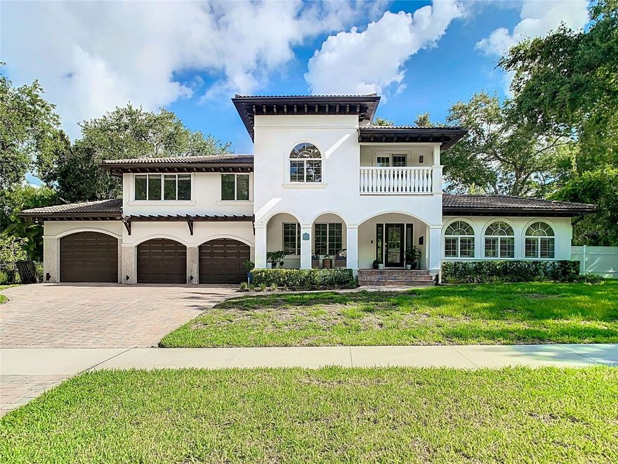 Located within the Belleair Estates neighborhood of Belleair. This home has 5 bedrooms, 5 1/2 bathrooms, including a pool bath, and a 3 car garage on .41 acres. The home features fresh paint throughout, new tile flooring, updated vanities and fireplace. The family room and second floor master suite both feature a wood burning fireplace. The kitchen features granite countertops, double Thermador refrigerators, a Wolf gas range and oven, a Gaggenau steam oven, and a wet bar. The home also features front exterior landscape lighting, newly replaced pool light, new Nordic hot tub that is under warranty, a tankless gas water heater, water softener, and filtration system. The outdoor patio has a gas connection for entertaining or to connect a gas grill. The laundry room has a brand new washer and dryer. The downstairs master suite overlooking the backyard features a steam shower. The upstairs, accessible by two stairways, features four bedrooms including two suites with access to a balcony overlooking the pool area and one bedroom with access to a front balcony. There is ample room for hosting guests inside and out. If you desire or are in need of a sixth bedroom, the original second downstairs bedroom was used to add a soaking tub to the existing full bathroom and for additional walk-in closet and storage space. If you are looking for a garage to store a larger vehicle, the third garage space has a wifi connected Liftmaster smart Q garage door opener to operate the door from your phone and is long enough to store a full-size truck equipped with a long bed. An addition to the home was completed in 2003. A new tile roof was installed in 2009.

This home is located a block away from Hallett Park, nestled along the Clearwater Harbor and steps away from the greens of the Belleair Country Club. The home is also 20 miles from the Tampa International Airport, 3 miles from Belleair Beach, 2.5 miles from the Belleair Causeway, and 1.5 miles from the grocery store, local dining, coffee, and shops.