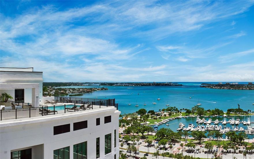 Penthouse Collection residence on the 15th floor of the newly-built DeMarcay, offering
sky-high views of the city, Sarasota Bay, Big Pass, and beyond to the Gulf of Mexico. Best
location in the city by the intersection of Main Street and Palm Avenue. Walk to art galleries,
restaurants, boutiques, theaters, farmers’ market, city marina, wellness services, live music,
and all downtown Sarasota amenities. Only three miles over the Ringling Bridge to St.
Armands Circle and Lido Beach. DeMarcay stands alone in Sarasota for raising the amenities
and pool to such impressive heights. Residents have exclusive access to a state-of-the-art
fitness center and club lounge, as well as an outdoor kitchen, sparkling pool and expansive
bi-level terrace on the 18th floor, all providing 360-degree vistas of Sarasota’s breathtaking
scenery.
Located on the 15th floor bayside, this elegant 3,407-square-foot residence has three
private bedroom suites, an office/den, a powder room, an open living area, laundry facilities,
and a private bayfront balcony. Volume ceilings and large windows maximize views and
natural light throughout. The gourmet kitchen showcases imported Italian cabinetry, quartz
countertops, a Miele five-burner gas cooktop, and seamlessly integrated Miele appliances.
The primary suite offers a spa-inspired ensuite bath featuring designer Italian cabinets,
porcelain undermount sinks, an elegant soaking tub, and a spacious walk-in shower.
Residents enjoy 24/7 access to dedicated on-site staff for personalized services.
The DeMarcay is an 18-story boutique condominium community of only 39 residences
that uniquely blends modern luxury with Sarasota’s rich history. The development
thoughtfully preserves and restores the historic facades of the original DeMarcay Hotel, built
in 1922, and the Roth Cigar Factory, which operated from 1923 to 1938. This fusion of historic
charm and contemporary design creates a distinctive living experience. Live the good life at
DeMarcay — luxurious and casual — so Sarasota!
Please note that some images are artist renderings representative of the interior finishes and may not
exactly match the actual finishes of this residence.