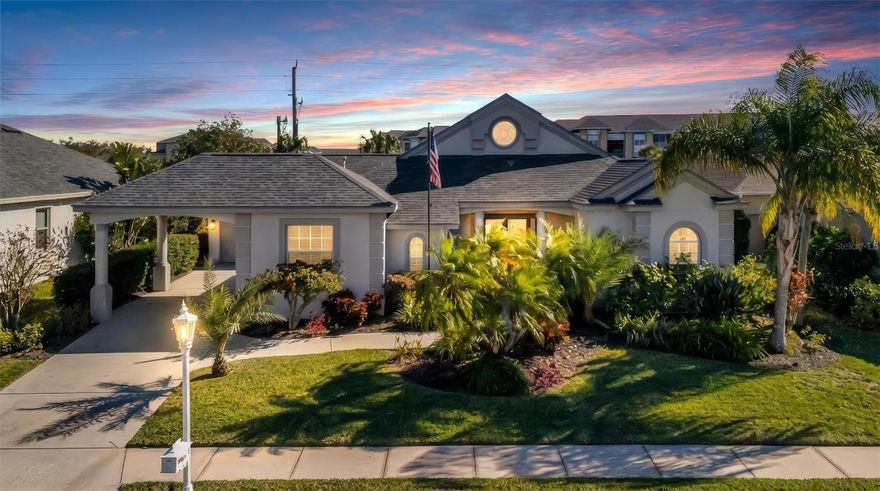 Prepare to be AMAZED! This totally renovated, custom-designed waterfront home delivers style, comfort, and boating bliss in one irresistible package. Home offers 2 bedrooms, 2 baths, plus a Den that easily can convert to a 3rd bedroom with existing closet enclosure. Every inch of this residence has been thoughtfully transformed. What truly sets this home apart is the deeded 25 ft boat slip (#18) in the private marina. Slip comes with electric and water and placing the Manatee River, Intracoastal Waterways, Tampa Bay, and the Gulf of Mexico right at your fingertips. Sunset cruises, island hopping, waterfront dining, or a day of fishing all begin just steps from your door. Inside, custom craftsmanship steals the show. Triple crown molding, shiplap accents, coffered ceilings, custom barn doors, and designer finishes create a refined yet welcoming atmosphere. The home feels open, airy, bright, and beautifully curated from the moment you enter. The open-concept kitchen is a showstopper featuring a large island, custom cabinetry to the ceiling, a striking custom vent hood, 5-burner gas stove, under-cabinet lighting, pull outs, soft close cabinets, high-end appliances, abundant storage, and thoughtful details that make cooking and entertaining a pleasure. The primary suite is pure luxury, with a spa-inspired bath remodeled in 2025 showcasing an open shower, freestanding soaking tub, and custom closets. A separate guest suite provides ideal privacy for family or visitors. Step outside to the largest outdoor living space in the community, a private tropical oasis complete with a heated pool w/blt-in jets , privacy screen, paver lanai, and lush, and professionally designed landscaping that invites year-round enjoyment. Additional features include a spacious 3-car garage with extensive storage, automatic privacy blinds in the living room and primary bedroom, designer lighting, custom paint, new roof (2020), HVAC (2012), and countless high-end upgrades throughout. Located in The Inlets, a premier boating community offering estuary trails, waterfront park, tennis, playground, canoe and kayak launch, and an active social calendar. Enjoy low maintenance fees, no CDD, and a prime location close to I-75, St. Petersburg, Sarasota, Prime Outlets, Costco, Target, HomeGoods, fine dining, medical facilities, parks, and more. This is not just a home. It’s a lifestyle anchored in luxury, leisure, and waterfront living.