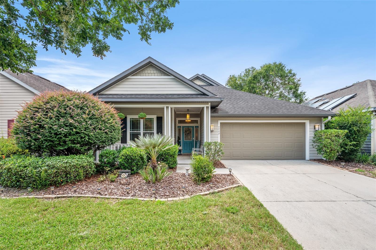 Stunning 3/2 PLUS office/sunroom in the popular SW Gainesville community of Longleaf Village! Built by Tommy Williams Homes, this "Hamilton" model perfectly blends an ideal location with energy-efficient features that save you money. Enjoy “Green” features: SOLAR panels, SOLAR water heater, a New A/C unit (2024), a ductwork system where all ducts run in AC'd space, 2x6 studs with R-23 “Heat-Shield” roofing, and “Sunset” windows that block 100% of UV rays. The open concept floor plan features a spacious living room that flows seamlessly into a beautiful kitchen equipped with STAINLESS STEEL appliances and a cozy dining area. You’ll find elegant GRANITE countertops and maple cabinets with soft-close drawers in both the kitchen and bathrooms. The master bedroom boasts a lovely tray ceiling and leads to a luxurious master bath featuring a soaking tub, a walk-in shower, a large walk-in closet WITH CUSTOM LAMINATE SHELVING, and a double vanity. Guests will appreciate their privacy with separate bedrooms and a full bathroom. Step outside to a generous backyard, ideal for entertaining, complete with a charming PERGOLA atop a spacious PAVER PATIO that overlooks a serene green space. Longleaf Village is conveniently located just minutes from shopping, fantastic restaurants, hospitals, and the University of Florida. Enjoy quick access to Celebration Point, Butler Plaza, Shands, The VA Hospital, I75 and North Florida. Longleaf offers a wealth of amenities, including a beach-entry pool, a kiddie splash pad, a playground, a fitness center, basketball, tennis courts, sidewalks throughout AND ALL FRONT YARD MTN is included with the hoa! Top notch schools: Wiles Elem, Kanapaha Middle and GHS.