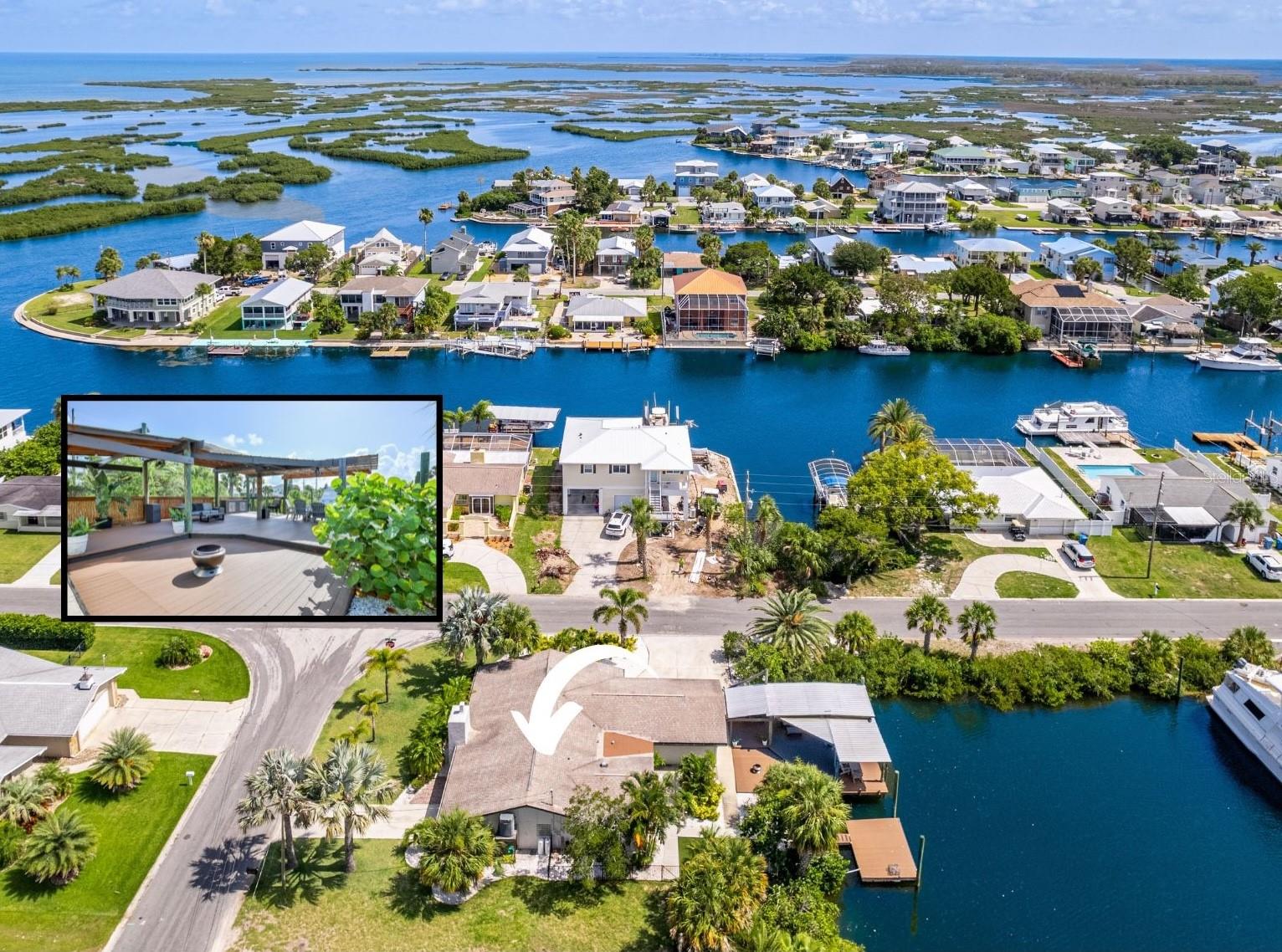 Live Where Most People Vacation.. NAUTICALLY NICE! 75 FT Water Frontage on the Red Fish Canal & within MINUTES TO THE GULF! As You Can See on the Aerials, Great Location & Easily Accommodates Larger Watercraft. Back Yard is Perfect for the SALT Life .. Stationary Dock, Floating Dock Electric (two 30 amp circuits for Shore Power) & Water for the Your Water Toys, Covered Gazebo PARTY Deck big Enough for Family & Friend Gatherings... Or a Great Feature for an AIRBNB. Short Term Rentals are allowed in this Neighborhood. The Front Entrance is Very Inviting with it's Palm Trees & has an Additional Driveway for Parking... This Home has been REMODELED & is a Surprise... A Very Nice One. Travertine through Out the home. Cozy Fireplace in the Living Room. Plantation Shutters. If you like to Cook.. This Kitchen is Amazing & Definitely the HEART of this Home. White Wood Cabinets with Pot Drawers & Large Walk in Pantry, Built in Pantries + Butler's Pantry. HUGE Island with Breakfast Bar with Quartz Countertop + Stainless Steel Apron Sink w/Commercial Style Sprayer. Gas Stove & Chimney Vent. Stainless Steel Large French Door Refrigerator + Built in Microwave... Glass Block Wall for Natural Lighting. Back Dinette Room with White Washed Ceiling Right off the Kitchen with Large Picture Windows. Master Suite is Spacious with Room for a Sitting Area, Walk in Closet & Regular Closet + Remodeled Bathroom with Walk in Shower. Guest Bedroom with a Guest Bathroom (Walk in Shower, Wood Cabinet & Granite Counter) Plus Additional Guest Bedroom separate for Privacy. Inside Laundry Room + 2 Car Side Garage with Additional Parking. Home comes with Garrison Flood Panels. This Coastal Community is Located in the Nature Coast.. Quiet, Quaint... Paddle Boarding or Kayaking in the Canals... Walking the Trails in the Lake Preserves... Hernando Beach is Bordered on the West by the Gulf of Mexico and the East by The Weeki Wachee Nature Preserve. This Quaint Area offers Restaurants, Tiki Bars, Seafood Market, Marinas, Gift Shops, Parks, Trails, Lakes + Preserve & Fishing Piers.. The Weeki Wachee Spring & River is minutes away for Swimming, Paddle Boarding and Kayaking in the cool 74-degree Fresh Spring Water. Clearwater Beach ranks in the top 5 best beaches on the West Coast and only 47 Miles Away. All of this Private Nature Coast and Yet You are close to Publix, Shopping, Chain Restaurants, Walmart, Sam's Club, 4 Major Hospitals, and but more amazing is the fact that you will only be about 1 hour from Tampa International Airport.