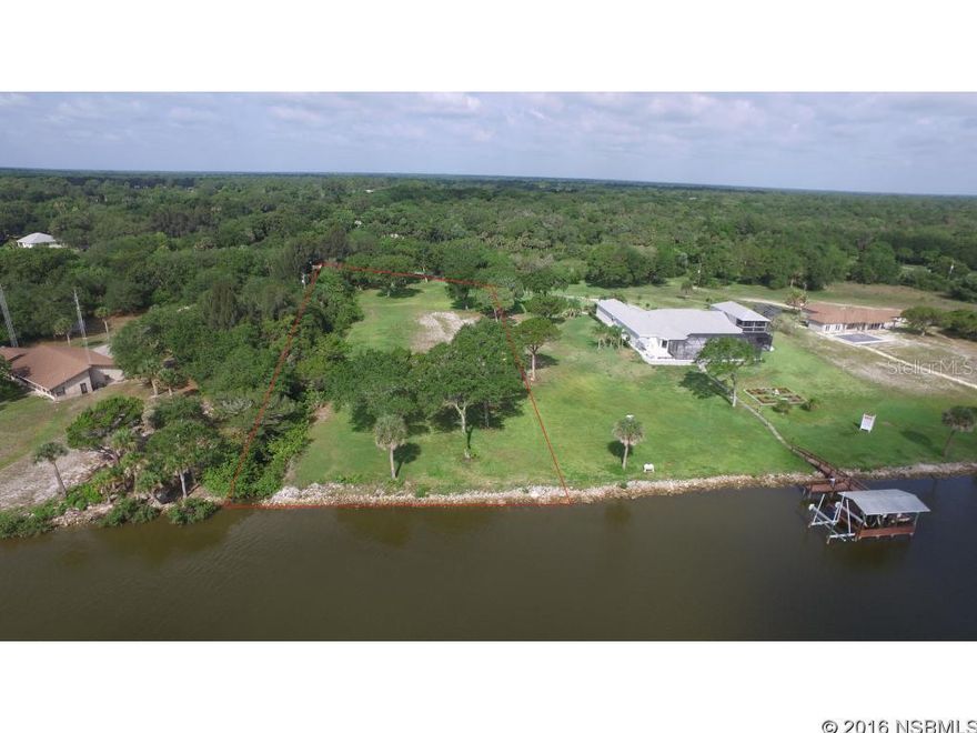 1.5 ACRES DIRECT RIVERFRONT! ONE OF A KIND PROPERTY! THIS EXCLUSIVE PROPERTY FEATURES GORGEOUS UNOBSTRUCTED PANORAMIC VIEWS OF INTRACOSTAL WATERWAY AND DEEP WATER ONLY FEET FROM THE 165' SHORELINE. PROPERTY IS CLEARED AND READY FOR YOUR RIVERFRONT DREAM HOME. QUIETLY LOCATED BUT ONLY MINUTES TO FAMOUS NEW SMYRNA BEACH, DAYTONA SPEEDWAY, SHOPPING AND DINING. All information is thought to be correct but not guaranteed. ;Water: Available at Site