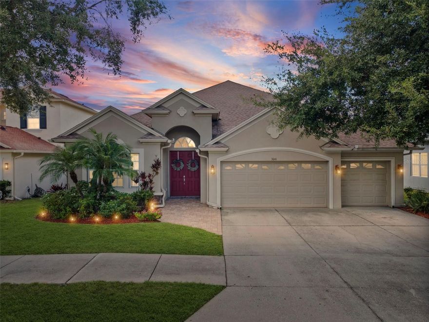 Welcome to your dream home in the highly desirable Stonegate community! This impressive two-story residence offers 4 bedrooms, 4 baths, and a den across 3,378 sq. ft. of beautifully designed living space, all set on a spacious 8,450 sq. ft. lot with peaceful pond views.

Step inside to an open-concept kitchen featuring rich solid wood cabinetry, granite countertops, stainless steel appliances, and tile floors—perfect for both everyday living and entertaining. The warm hardwood flooring in the living and dining areas adds elegance and charm, while the dedicated laundry room provides extra convenience.

The versatile den is ideal for a home office, hobby room, or cozy retreat. The expansive master suite offers 2 walk-in closets and a spa-like bath with dual sinks, a soaking tub, and a large walk-in shower. Upstairs, you’ll find a game room, bonus room, and a huge storage closet. This space provides endless possibilities, whether you’re looking for a playroom, home office, multi-generational suite, or even a 5th bedroom.

Love to entertain? The backyard is designed for gatherings with a covered sunroom and barbecue area where you can relax and enjoy the Florida lifestyle year-round. The front yard is beautifully landscaped, and the home features a spacious 2-car garage plus a smaller garage—perfect for a golf cart, motorcycle, or extra storage.

With two newer HVAC units (6 years old, recently serviced), public water and sewer, and well-maintained systems, this home is move-in ready.

Living in Stonegate means access to resort-style amenities, including a clubhouse, sparkling pool, fitness center, and more—all within a secure, gated community with virtual guard service. Enjoy the convenience of natural gas and included internet, plus an unbeatable location with easy access to Tampa International Airport, shopping, hospitals, beaches, parks, and everything Tampa Bay has to offer. Families will also appreciate being zoned for top-rated Land O’ Lakes schools.

Don’t miss your chance to own this stunning home where comfort, style, and community come together.