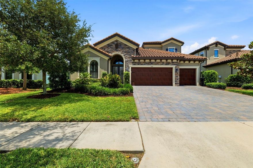 Welcome to a beautifully appointed rental home that perfectly balances comfort, style, and functionality. Offering 4 bedrooms, 4 bathrooms, a 3-car garage, a dedicated office, and an expansive bonus room, this residence provides the space today’s buyers are looking for—whether for everyday living or hosting unforgettable gatherings. From the moment you step inside, you’ll notice the impressive 12-foot ceilings and thoughtfully designed upgrades throughout. The open-concept kitchen and living area serve as the heart of the home, enhanced by extended cabinetry, a large island, designer lighting, and elegant finishes. Custom details like wood ceiling beams, decorative entry wall trim, plantation shutters, barn-style sliders, and a striking stone feature wall with an electric fireplace create a warm yet sophisticated atmosphere. The owner’s suite is a true retreat, featuring wood beam accents, custom-built closet storage, a spacious walk-in shower, and a calming palette of modern gray and light tones. Upstairs, the bonus room is ready for entertaining with its own dry bar and ample space for movie nights, game days, or guests. Step outside and enjoy your own private oasis. The pool includes a relaxing sundeck and safety gate, while the surrounding pavered patio, fire pit area, and decorative privacy wall make it easy to unwind or entertain year-round. Located in the gated section of Starkey Ranch, this home offers access to an exceptional lifestyle. Residents enjoy resort-style pools, multiple parks and playgrounds, and over 20 miles of scenic walking and biking trails. The community also features a K–8 school and a large district park with sports fields and open green space. With convenient access to shopping, dining, and major roadways, this is a place where lifestyle and location truly come together.