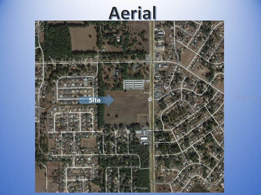 Two parcels make up this site. The frontage 5 acres are  B-2 Commercial and the 17 +/- acres are R-3.
Great location for multi-family.