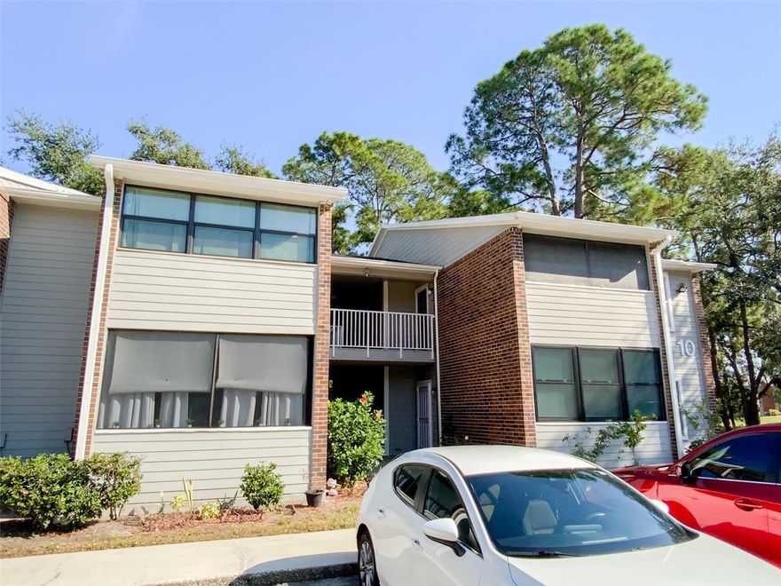 Charming 2-bedroom, 1-bathroom unit located in a gated community of Windjammer. This recently updated home offers an inside laundry with a full-size washer and dryer. The main bedroom has a spacious walk-in closet. The kitchen has recently been remodeled with new cabinets and granite countertops, and vinyl laminate flooring throughout the living space. The dining area has built-in cabinets with lots of storage. The community boasts fantastic amenities, including a swimming pool, sand volleyball courts, hiking trails, picnic areas with BBQ grills, a park setting, a spa, a clubhouse with a kitchen and billiard room, a playground, a fitness center, racquetball courts, and a nature park. Conveniently situated near Tampa with easy access to I-275, shopping centers, restaurants, and Publix. A must see!