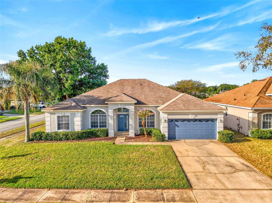 This wonderful 4-bedroom, 3 bath 2459 sq. ft. home is located in one of Debary’s most sought-after neighborhoods,
Springview!! Upon entering through the leaded glass door into the welcoming foyer the reason the Emerald model was
one of Engle Homes top selling floor plans is in full view. The home offers a formal living, formal dining and a
supersized family room. The electrical outlet in the floor of the family room is perfect for table lamps or your
phone charger. The large kitchen/nook features maple cabinets, loads of recessed lights and large pantry is opened
to the adjoining nook and family room. With 3 separate bedroom wings the first is the 25x16 primary featuring
laminate wood flooring, a slider in sitting area leads out to the spacious brick paver lanai, the en-suite with
split vanities, soaking tub, separate shower, private water closet, large walk-in closet, and tons of light. The
arched entrance into the 2nd wing leads to an 11’x13’ bedroom and guest bath with French door leading to the
lanai. Follow the hallway through the arch opening leading into the 3rd wing with two 11’x13’ bedrooms, hall bath,
linen closet, and tons of privacy. The oversized sliders in the family room lead out to the lanai, oversized
fenced backyard and no rear neighbor. The yard is partially fenced but with the tall scrubs and trees the backyard
is very private and has room for enjoying activities. NEW EXTERIOR PAINT 2025!!NEW ROOF 2020!! Indoor laundry room with upper cabinets and a 19’x23’ garage with attic stairs. Includes all kitchen appliances. Close to golf courses, events hosted by the
City of Deland, farmer markets and easy access to I-4, 417, SR 429, schools, entertainment, shopping, dining, new
Orlando Health Hospital, and major national employers. But hurry this gem won't last long!!!
