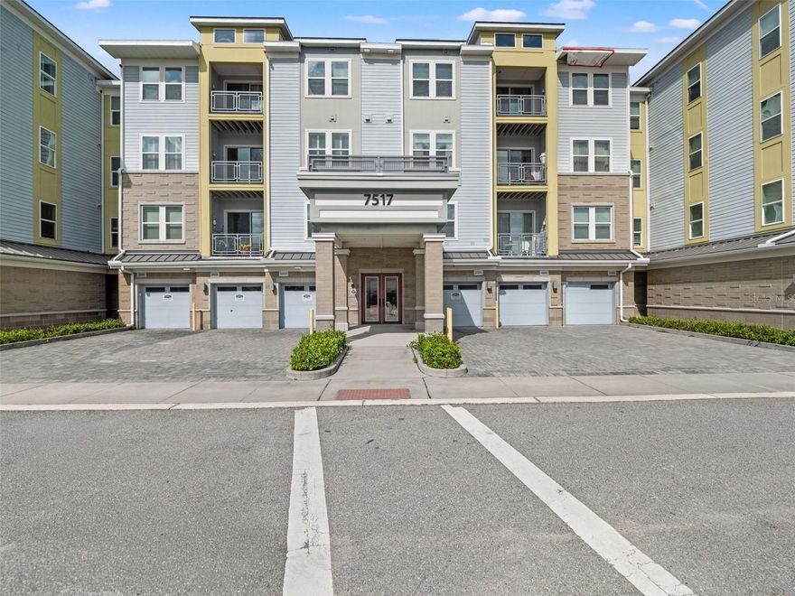 Motivated Seller! Welcome to your new home, located in Gatherings of Lake Nona, a desirable 55+ active community. This 4th-floor, 2-bedroom, 2-bath condo offers convenience with elevator access and a rare ADA-compliant 1-car garage (1 of only 2 in the building). The open layout includes a spacious living and dining area, a well-appointed kitchen with stainless steel Whirlpool appliances, quartz countertops, and 42” cabinets, plus a covered balcony for relaxing outdoors. The primary suite features dual closets, double vanities, and a walk-in Shower with a built-in Seat.  The second bedroom includes a reaching closet with ample storage. This home is conveniently located near Lake Nona Medical City and the MCO Airport, with easy access to SR 417. Community amenities include a resort-style pool, fitness center, pickleball & bocce courts, clubhouse, pet park, walking paths, and fire pits. Property also offers a rare assumable mortgage at just 2.99% (if approved), providing significant savings in today's market.  Seller is willing to contribute towards the current year COA dues at closing for a full-price contract.