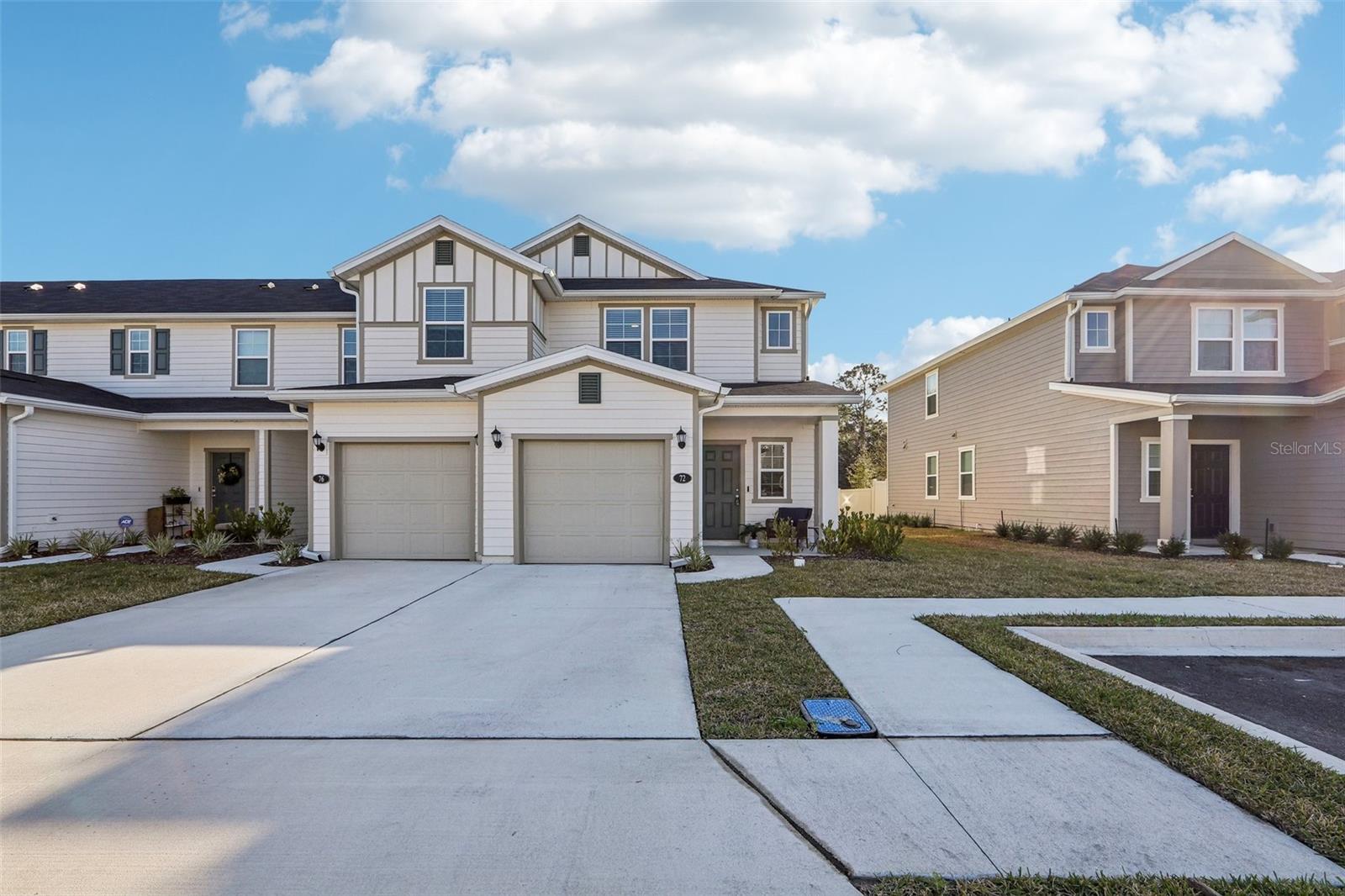 One or more photo(s) has been virtually staged. Why wait and go through the hassle of building when you can move into this nearly new townhome right away? Priced lower than the Builder! Its central location in St. Augustine is a huge plus, offering convenience and accessibility to all the amenities of the area. This 3 bedroom, 2.5 bathroom END unit townhome is thoughtfully designed for both everyday living and entertaining, with a spacious open floor plan downstairs featuring a modern kitchen with stainless steel appliances and granite countertops, a great room with separate living and dining areas, all under 9-foot ceilings and luxury vinyl plank floors. Tons of storage space with under the steps storage. Upstairs three generously sized bedrooms, including a spacious primary suite with its own private ensuite. Two additional bedrooms share a well-appointed bathroom, and a conveniently located laundry room adds to the home's practicality and ease of living. Ceiling fans with lights, blinds and window coverings are already done. Storage space is plentiful throughout the home, and you can relax and unwind on the back patio with your morning coffee or evening cocktail. With low HOA fees, No CDD fees plus all appliances, Washer/Dryer Convey, Ring Doorbell and Reverse Osmosis Water System convey this home is a must see!