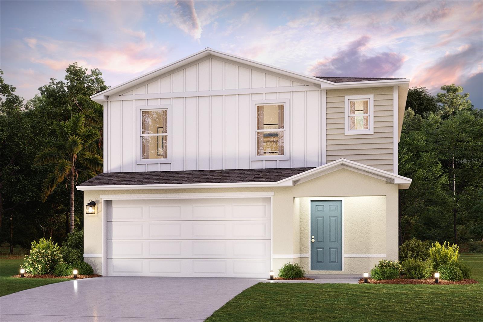 Under Construction. Welcome to your dream home in the Eagle Hammock! This stunning Lynford plan offers a spacious 2-story layout featuring three bedrooms, ideal for modern living. The open floor plan features a generous great room connecting to the dining area. The kitchen is a chef’s delight, boasting beautiful cabinetry, sleek granite countertops, and stainless steel appliances, including a range, microwave, and dishwasher.
The main primary suite is equipped with a private bath featuring dual vanity sinks and a walk-in closet. You'll find two additional well-sized bedrooms and a versatile loft, providing plenty of space for family and guests.
Additional highlights include a 2-car garage and ample storage throughout. Amenities include Pool and Clubhouse! Seller Offering Concessions!