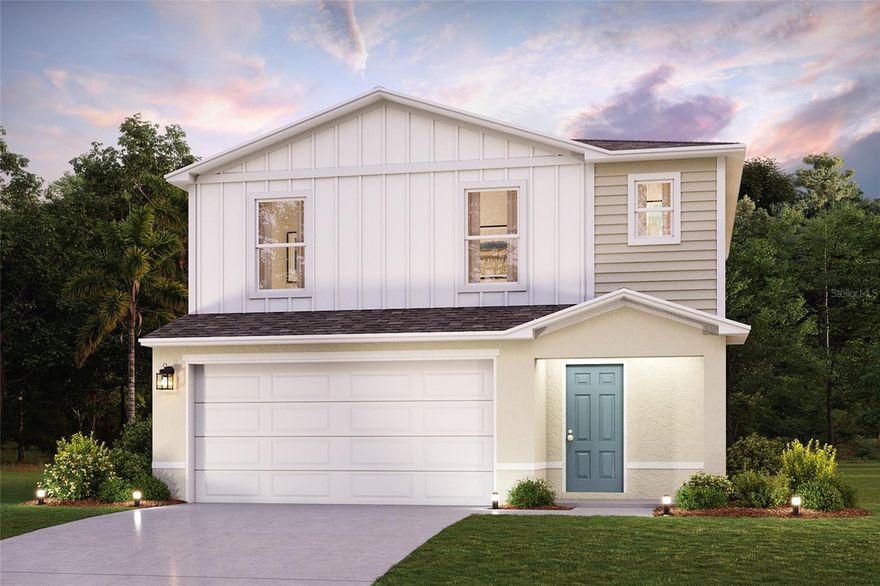 Under Construction. Welcome to your dream home in the Eagle Hammock! This stunning Lynford plan offers a spacious 2-story layout featuring three bedrooms, ideal for modern living. The open floor plan features a generous great room connecting to the dining area. The kitchen is a chef’s delight, boasting beautiful cabinetry, sleek granite countertops, and stainless steel appliances, including a range, microwave, and dishwasher.
The main primary suite is equipped with a private bath featuring dual vanity sinks and a walk-in closet. You'll find two additional well-sized bedrooms and a versatile loft, providing plenty of space for family and guests.
Additional highlights include a 2-car garage and ample storage throughout. Amenities include Pool and Clubhouse! Seller Offering Concessions!